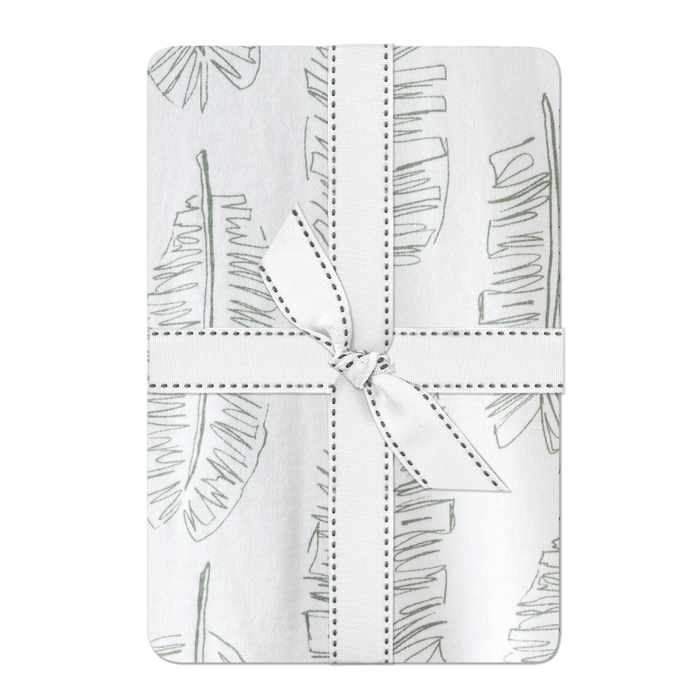 Butterblu Frankie fitted crib sheet in Fern Feather — GOTS-certified organic cotton crib sheet for standard cribs