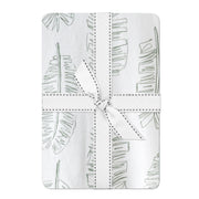 Butterblu Frankie fitted crib sheet in Fern Feather — GOTS-certified organic cotton crib sheet for standard cribs