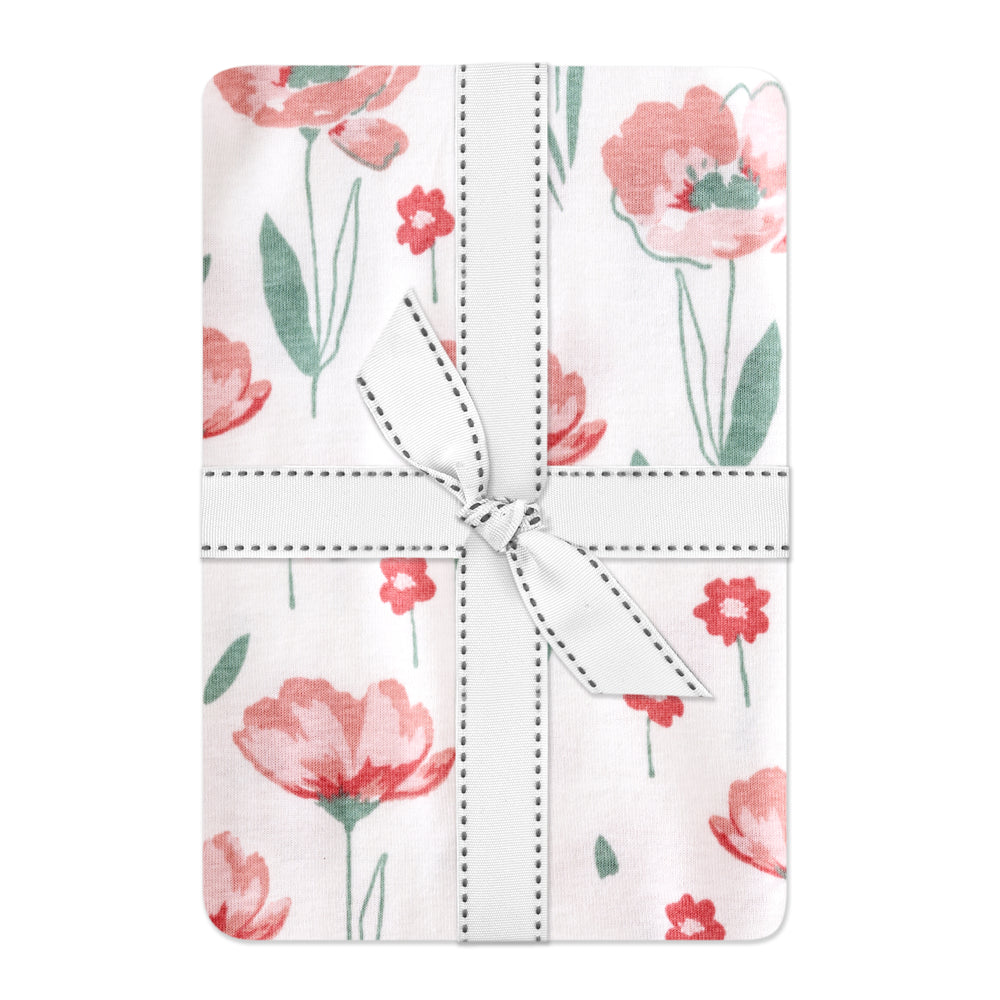 Butterblu Frankie fitted crib sheet in Floral Fields — GOTS-certified organic cotton crib sheet for standard cribs