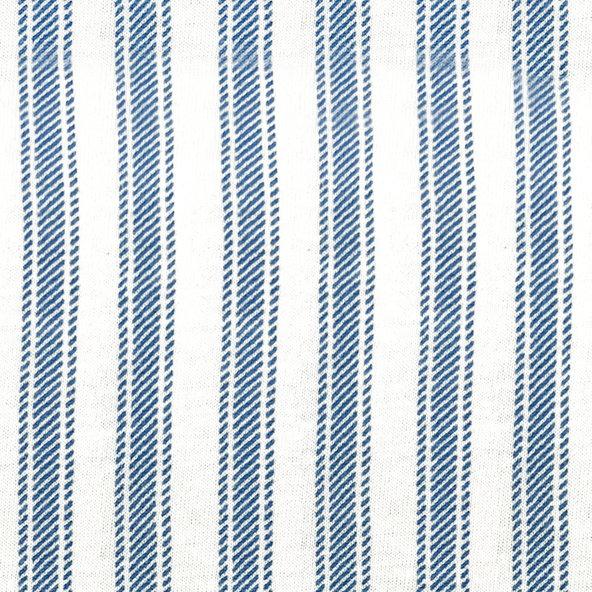 Blue and white striped pattern on a textured fabric background