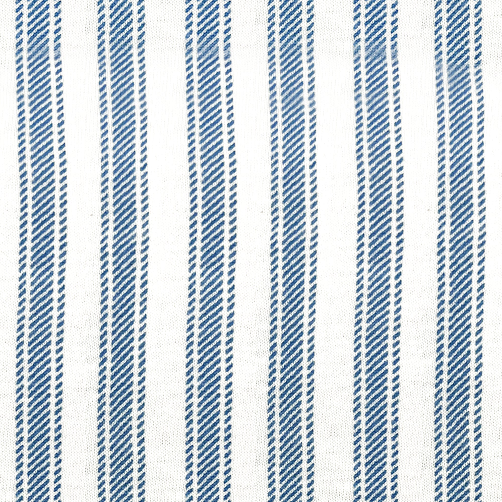 Blue and white striped pattern on a textured fabric background