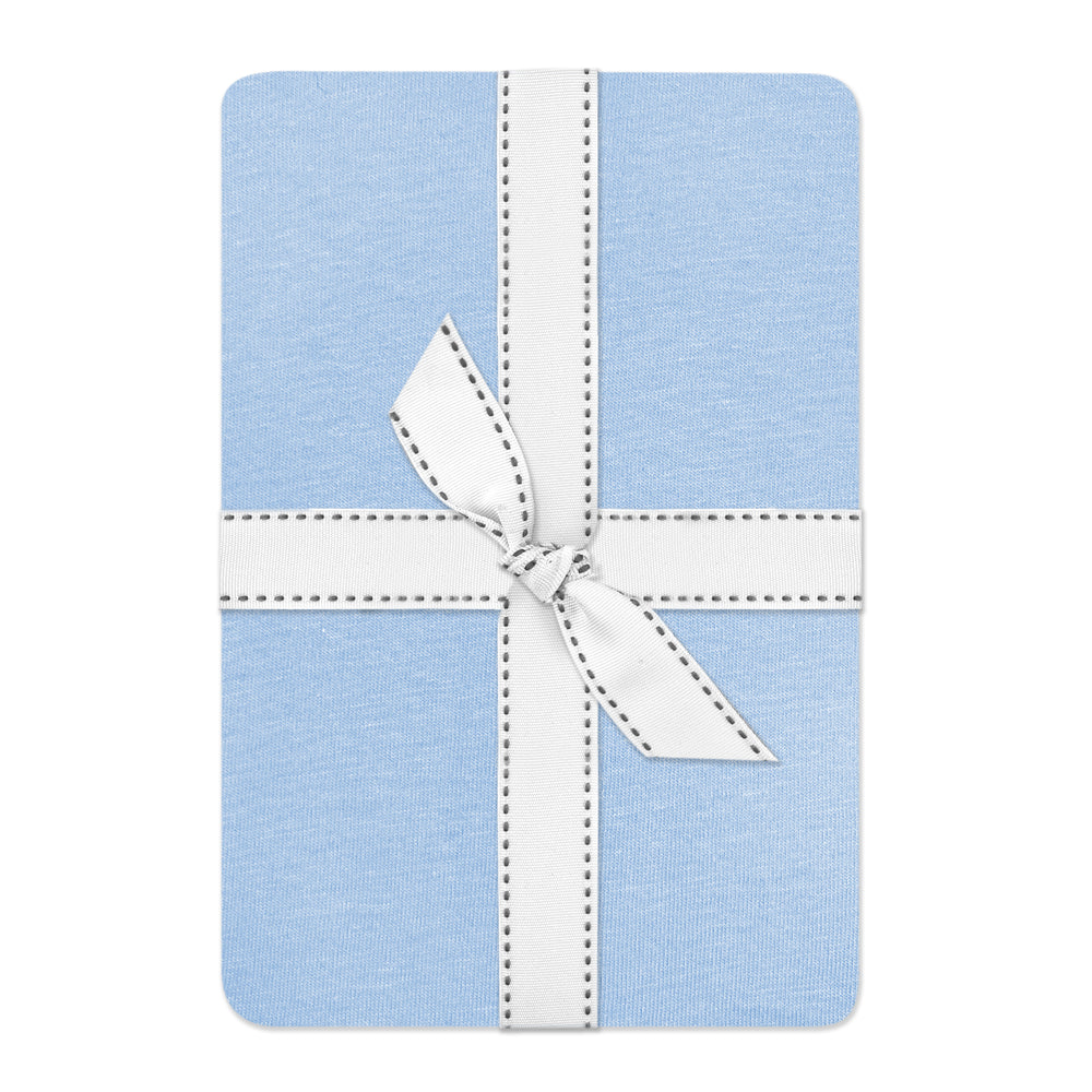 Butterblu Frankie fitted crib sheet in Light Blue — GOTS-certified organic cotton crib sheet for standard cribs