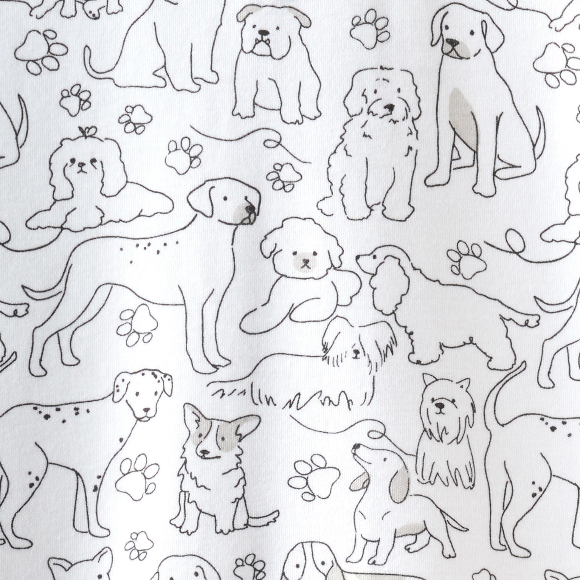 Butterblu Frankie fitted crib sheet in Puppy Party — GOTS-certified organic cotton crib sheet for standard cribs