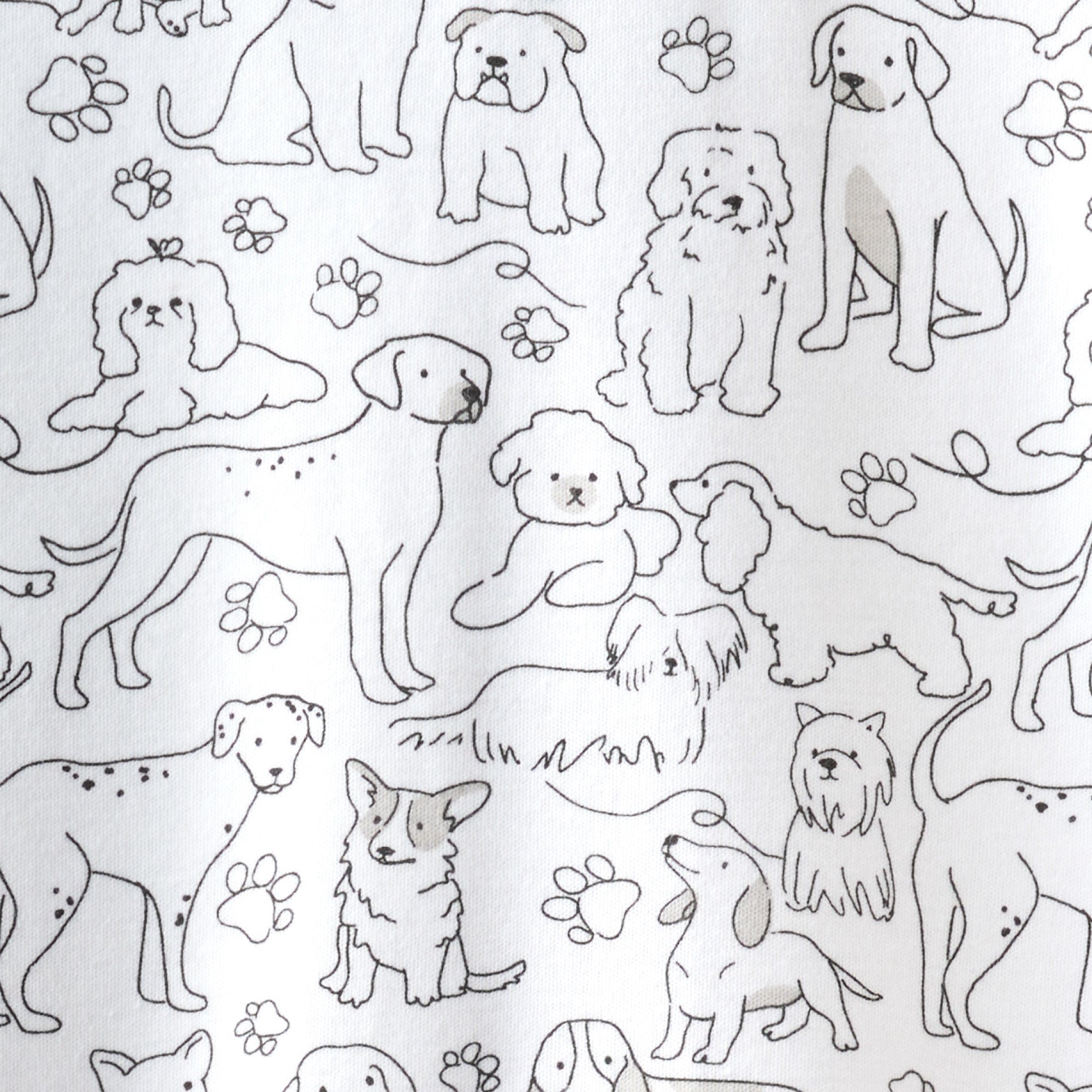 Butterblu Frankie fitted crib sheet in Puppy Party — GOTS-certified organic cotton crib sheet for standard cribs