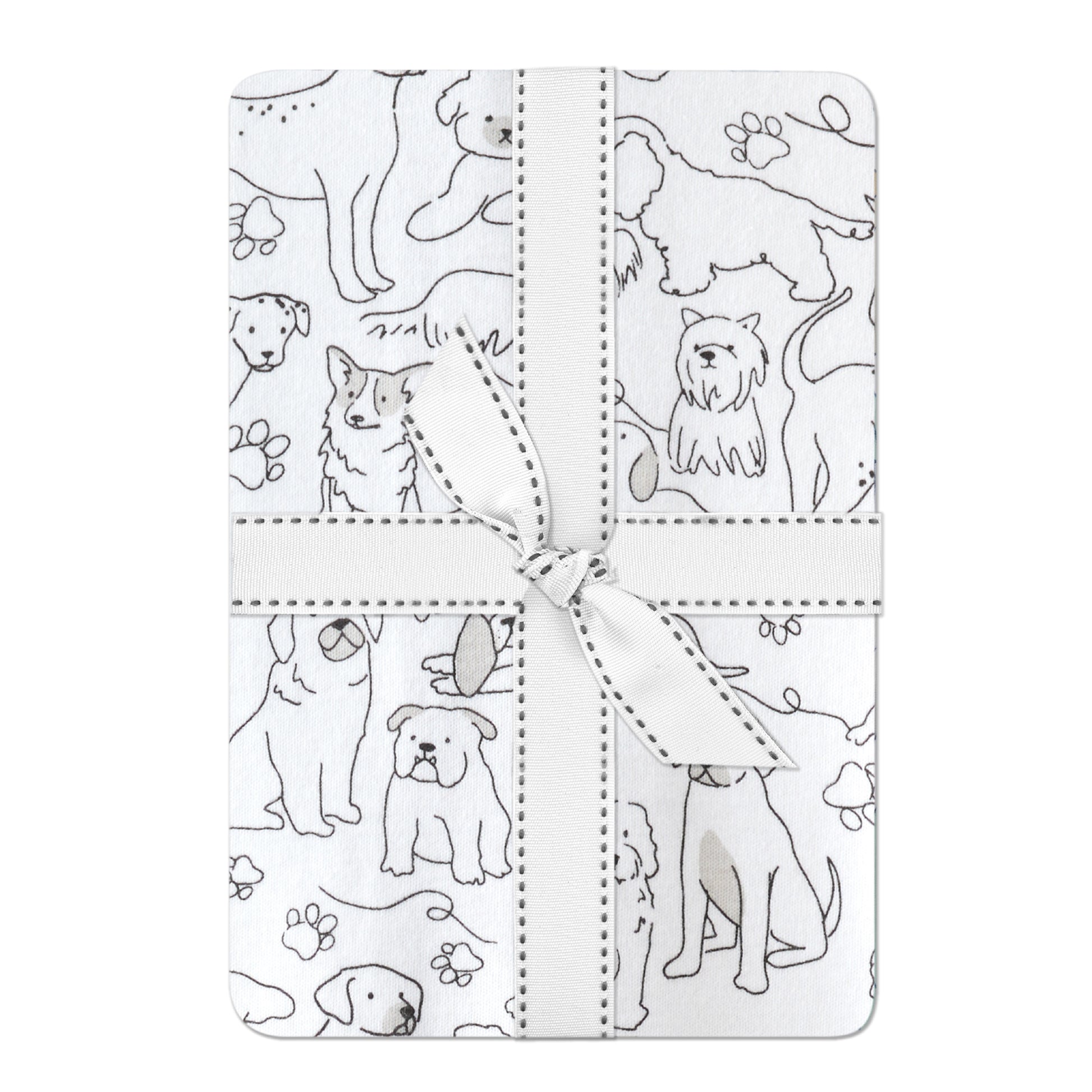 Butterblu Frankie fitted crib sheet in Puppy Party — GOTS-certified organic cotton crib sheet for standard cribs