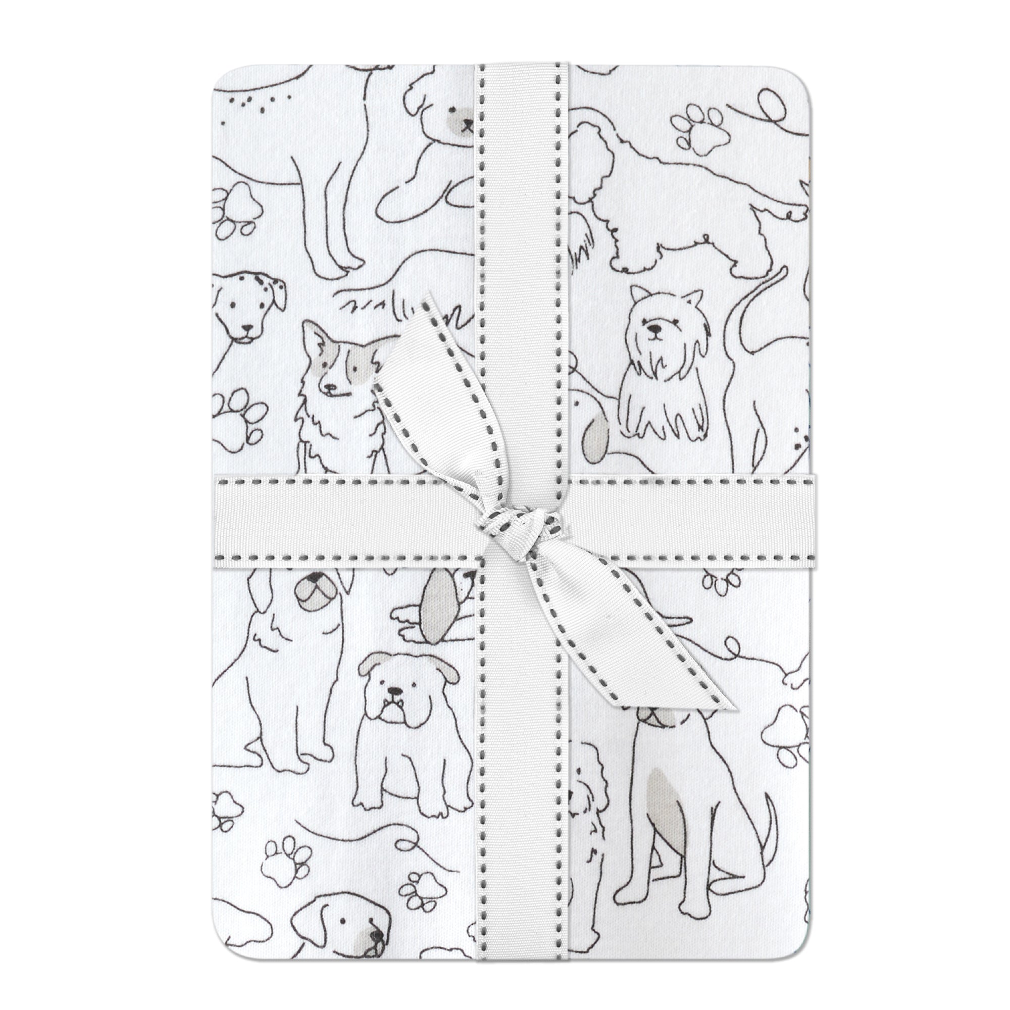 Butterblu Frankie fitted crib sheet in Puppy Party — GOTS-certified organic cotton crib sheet for standard cribs