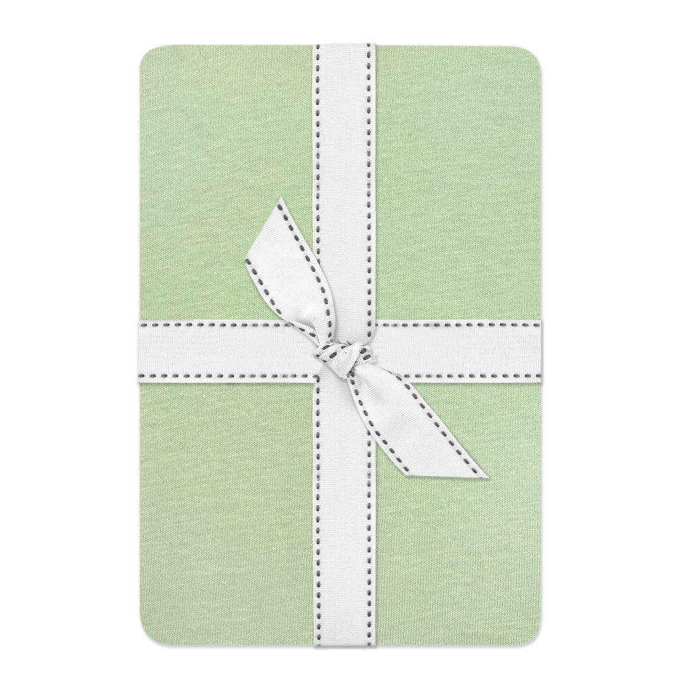 Butterblu Frankie fitted crib sheet in Sage — GOTS-certified organic cotton crib sheet for standard cribs