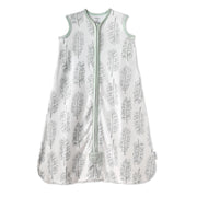 White sleeveless jacket with leaf pattern on a white background