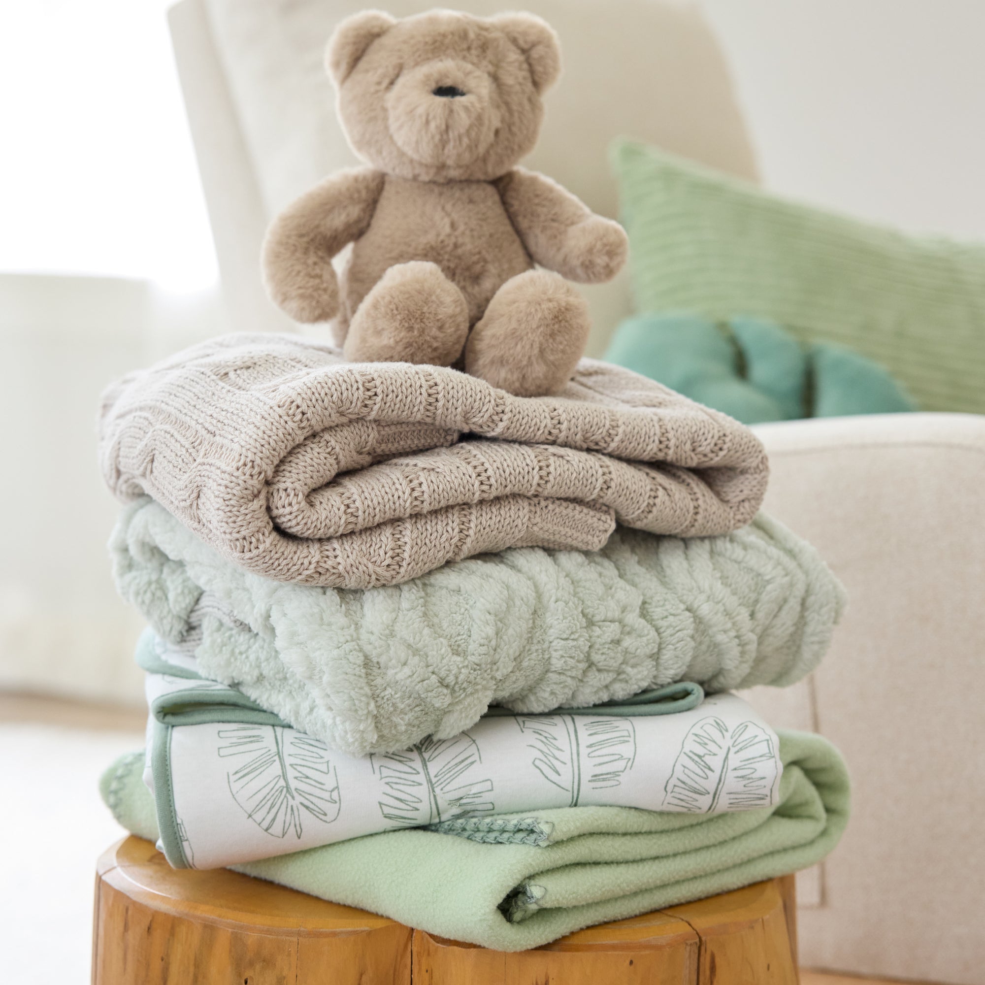 PRESLEY Ultra Luxe Plush Textured Fleece Baby Stroller Blanket