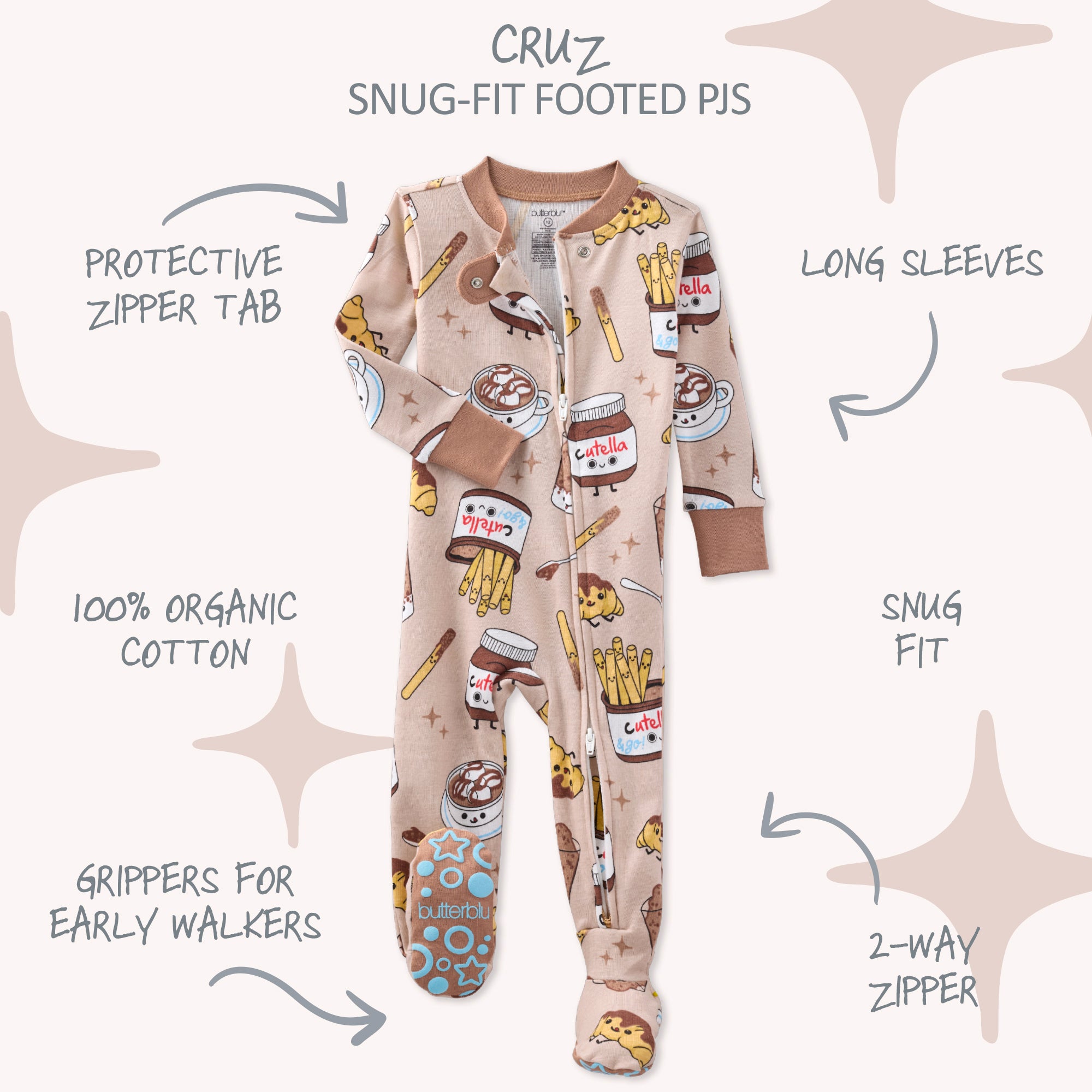 CRUZ Snug-fit Footed Baby Boys Pajamas – Butterblu