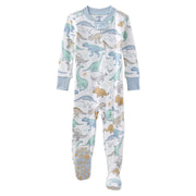 Children's onesie with dinosaur pattern on a white background