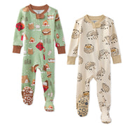 CRUZ 2-Pack Snug Fit Footed Baby Girls Pajamas