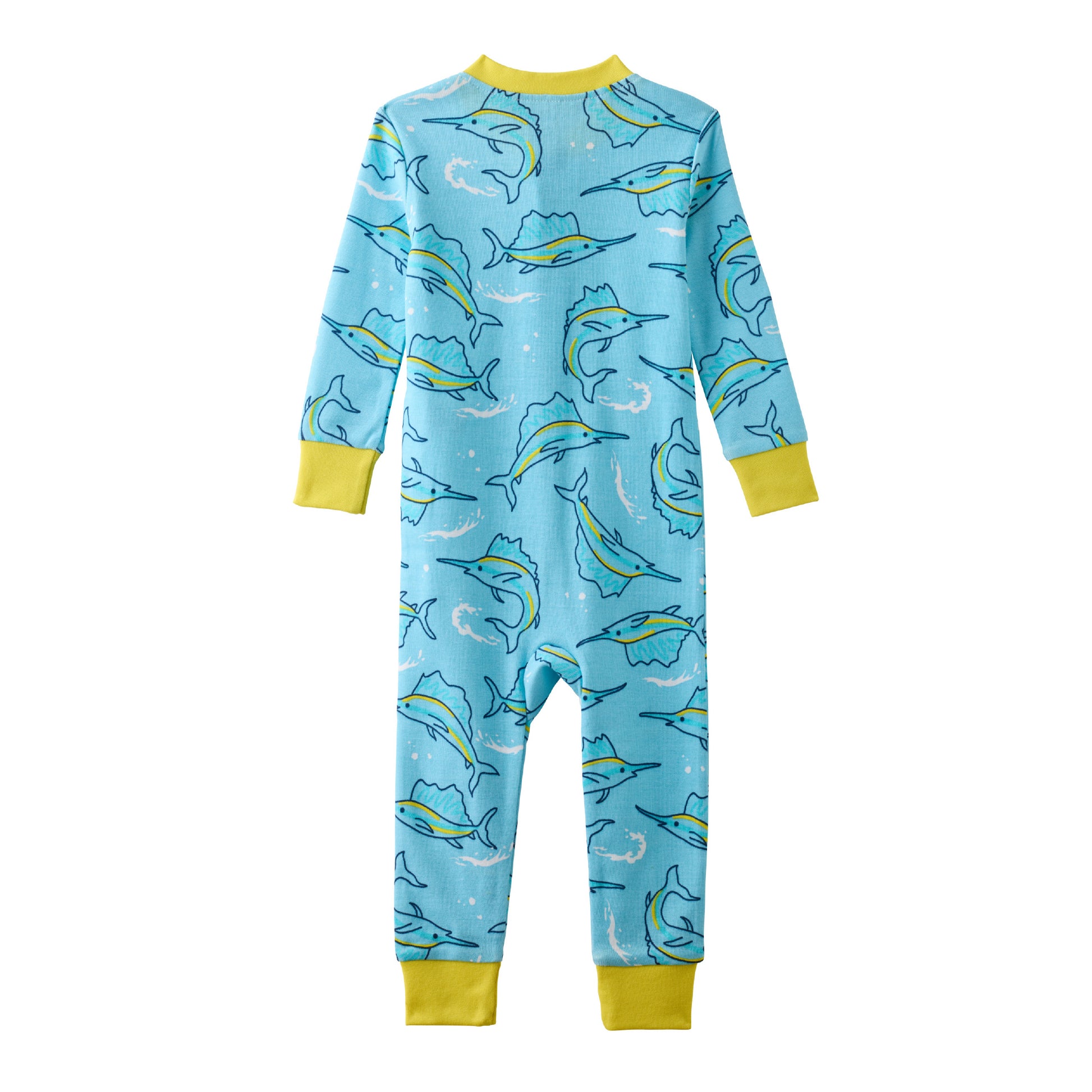 SHAWN onesie pajamas in Big Catch on a white background
