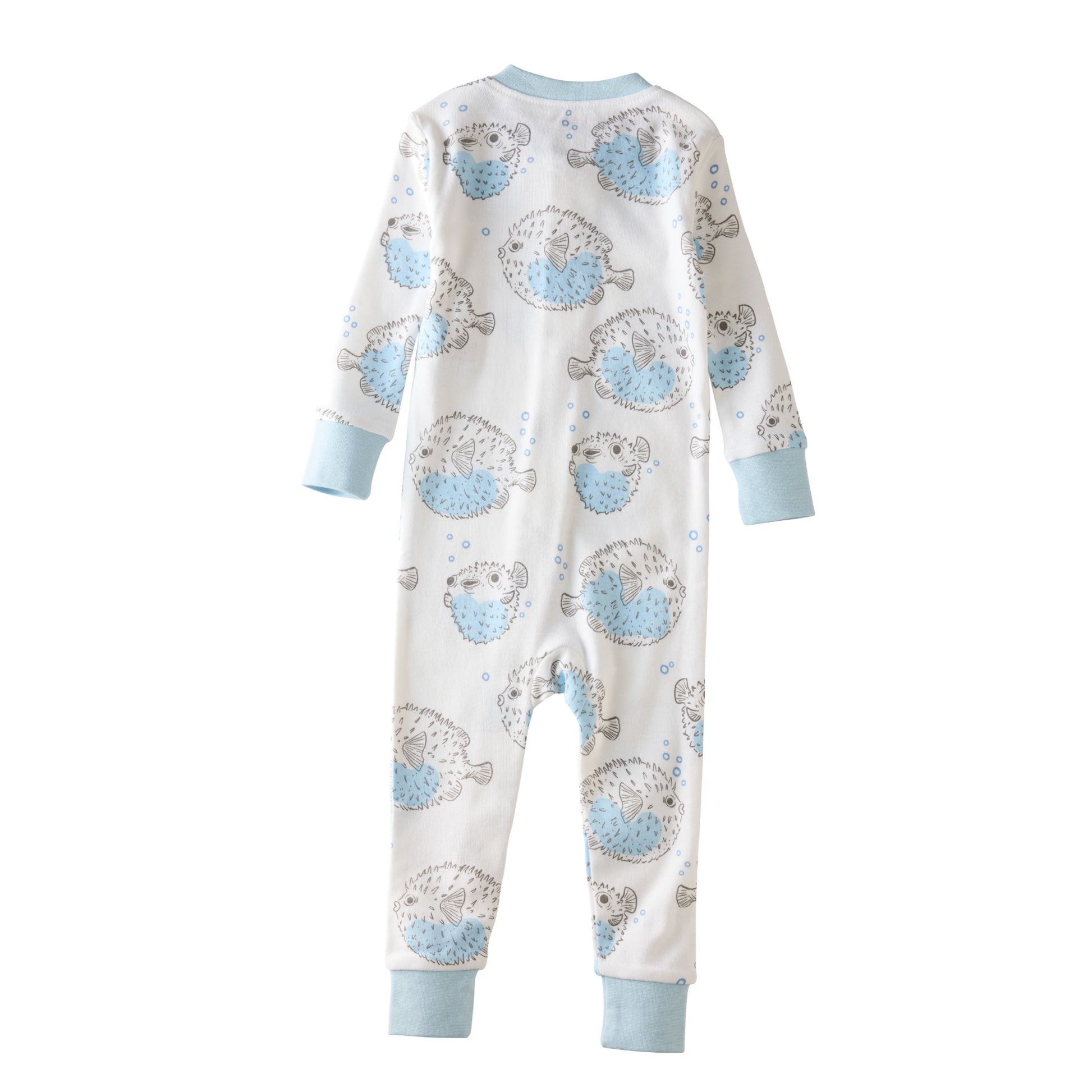 SHAWN onesie footless pajamas in Blowing Bubbles on a white background
