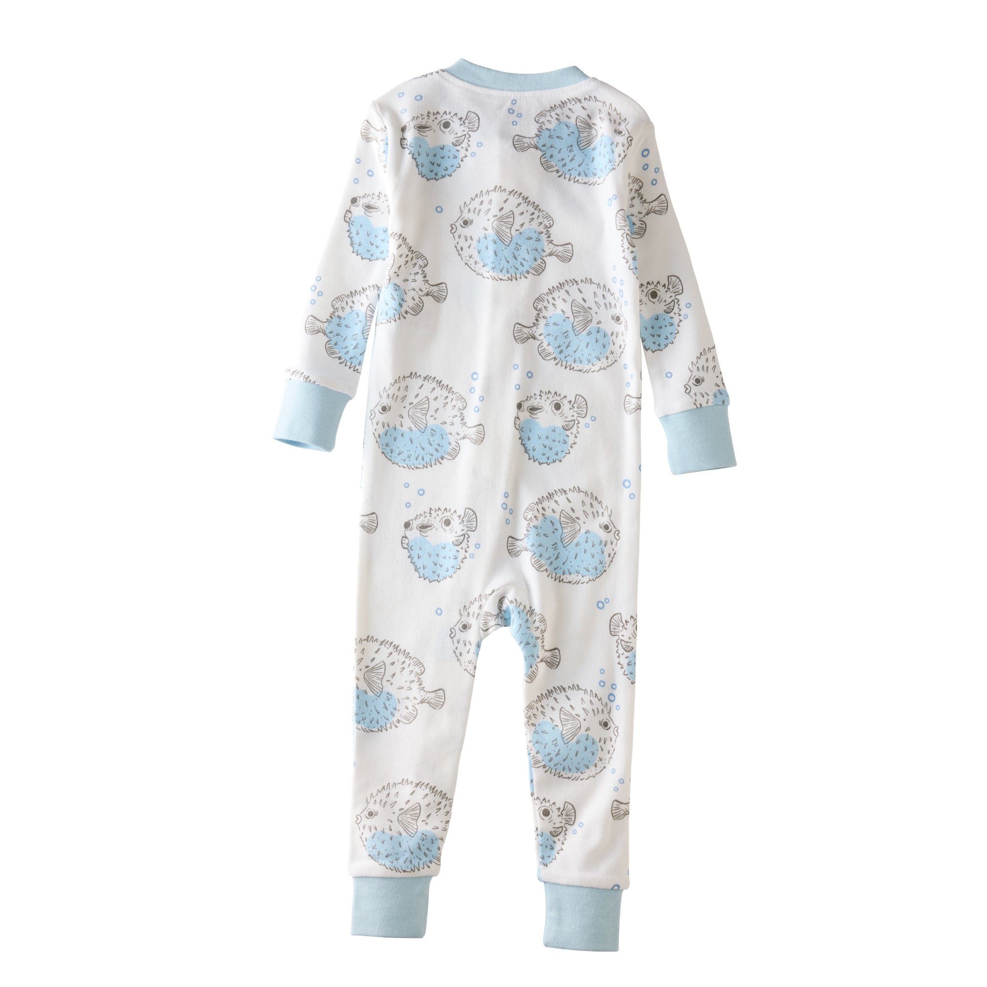 SHAWN onesie footless pajamas in Blowing Bubbles on a white background
