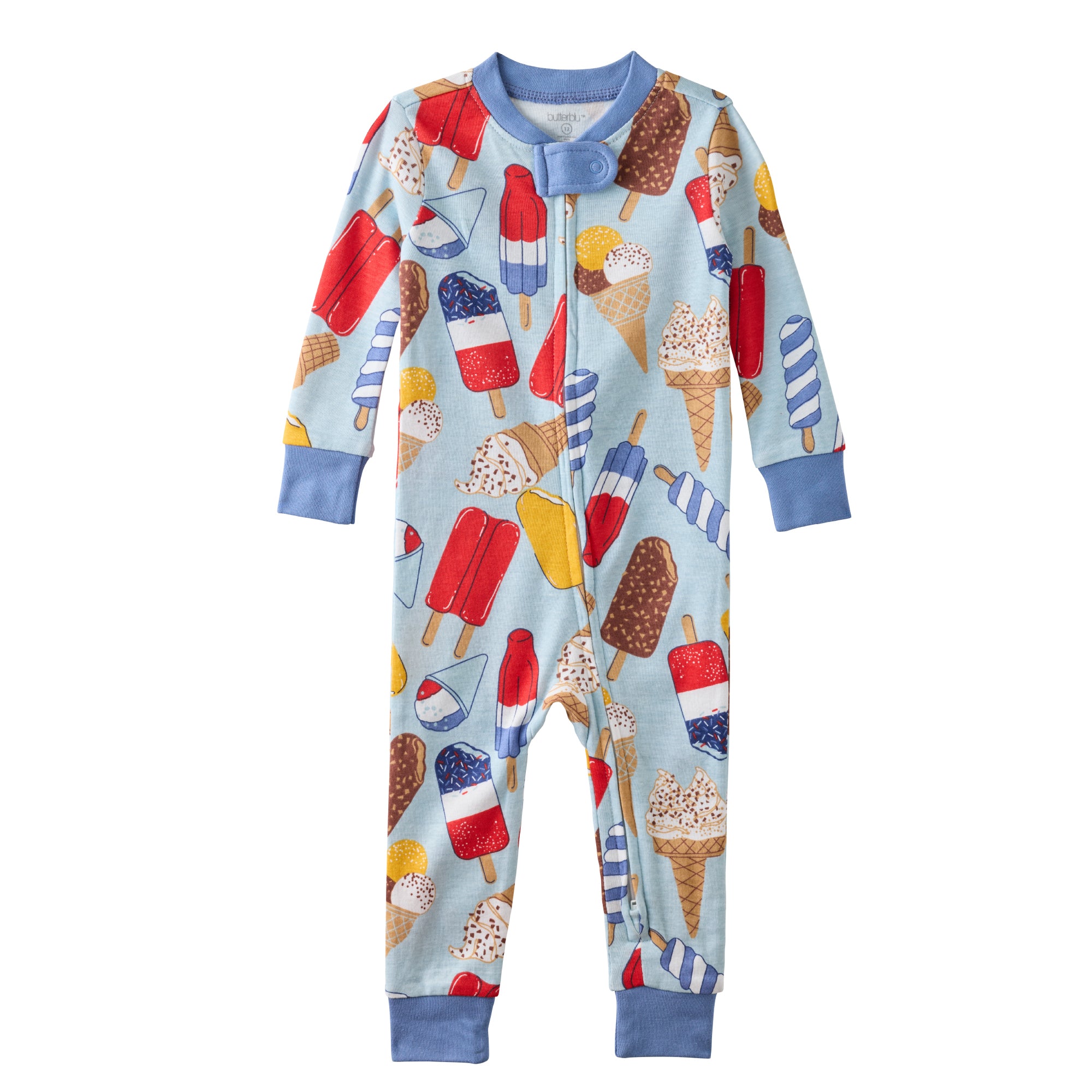 SHAWN  footless onesie pajamas in Chill Out on a white background
