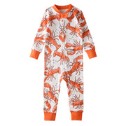 SHAWN  footless onesie pajamas in Clawsome on a white background
