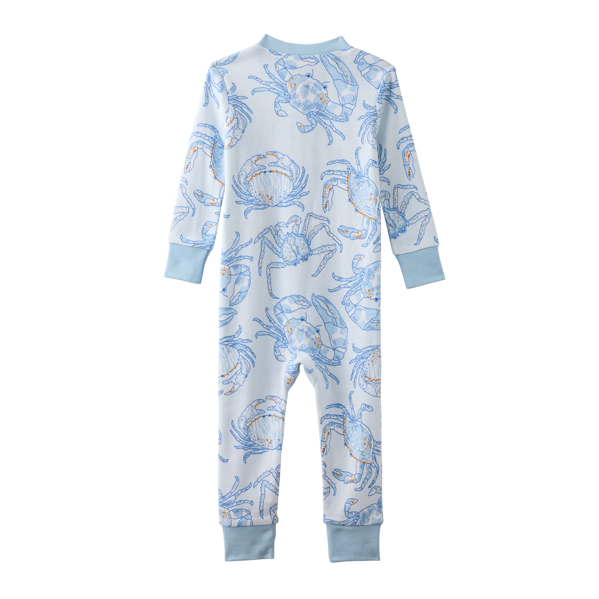 SHAWN  footless onesie pajamas in Happy Snappy on a white background
