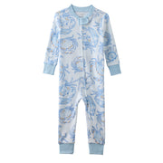 SHAWN  footless onesie pajamas in Happy Snappy on a white background
