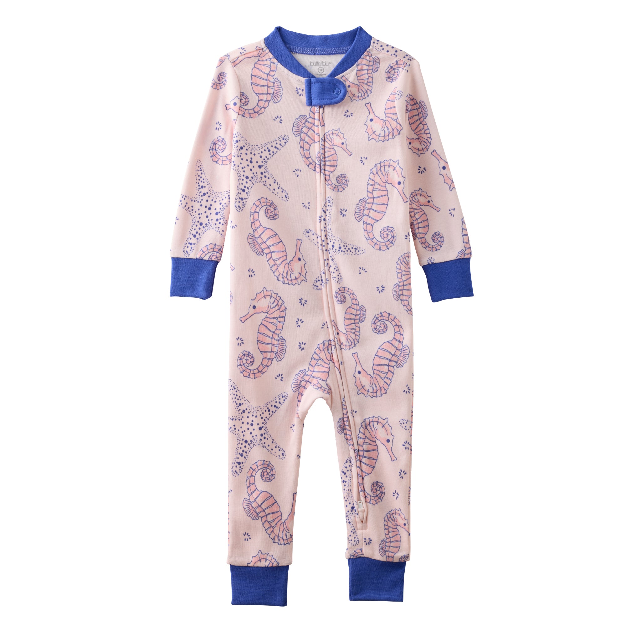 SHAWN onesie pajamas in Horse-Sea on a white background