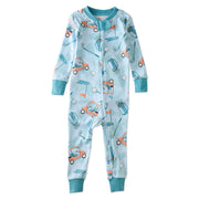 SHAWN onesie pajamas in Little Golfer Blue on a white background
