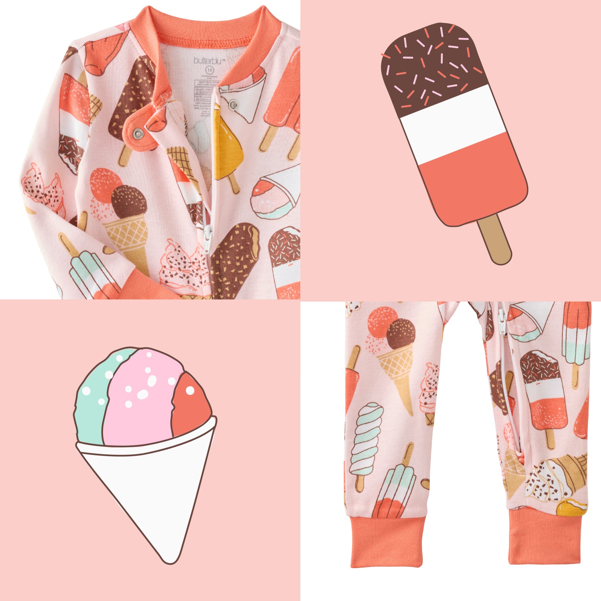 The Scoop top and bottom pattern collage
