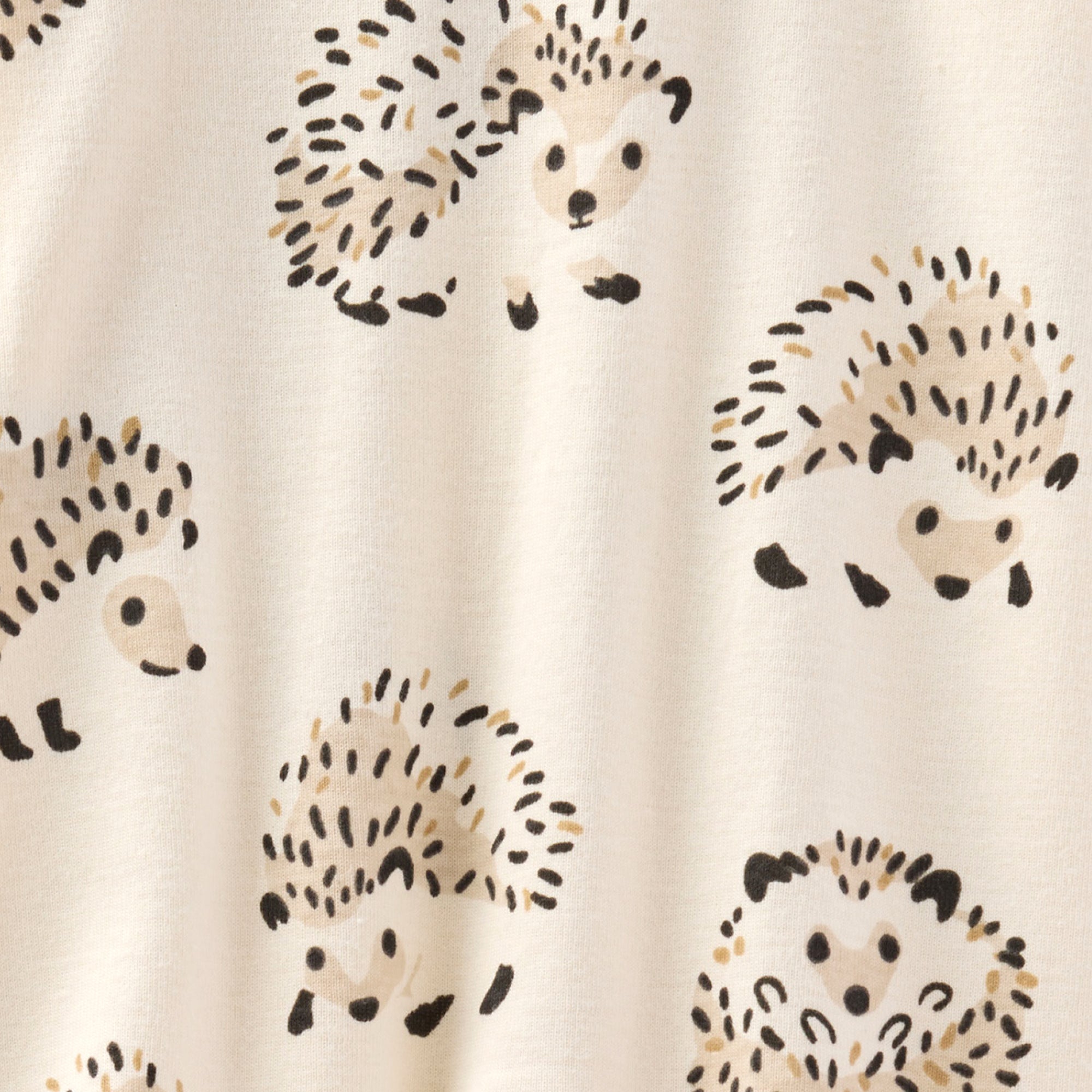 Pattern of stylized hedgehogs on a beige background