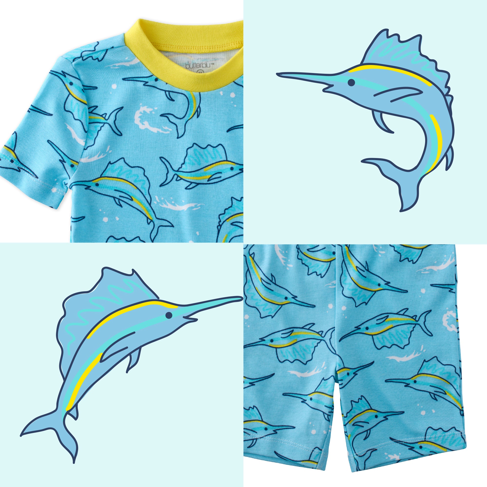 Big Catch top and bottom pattern collage

