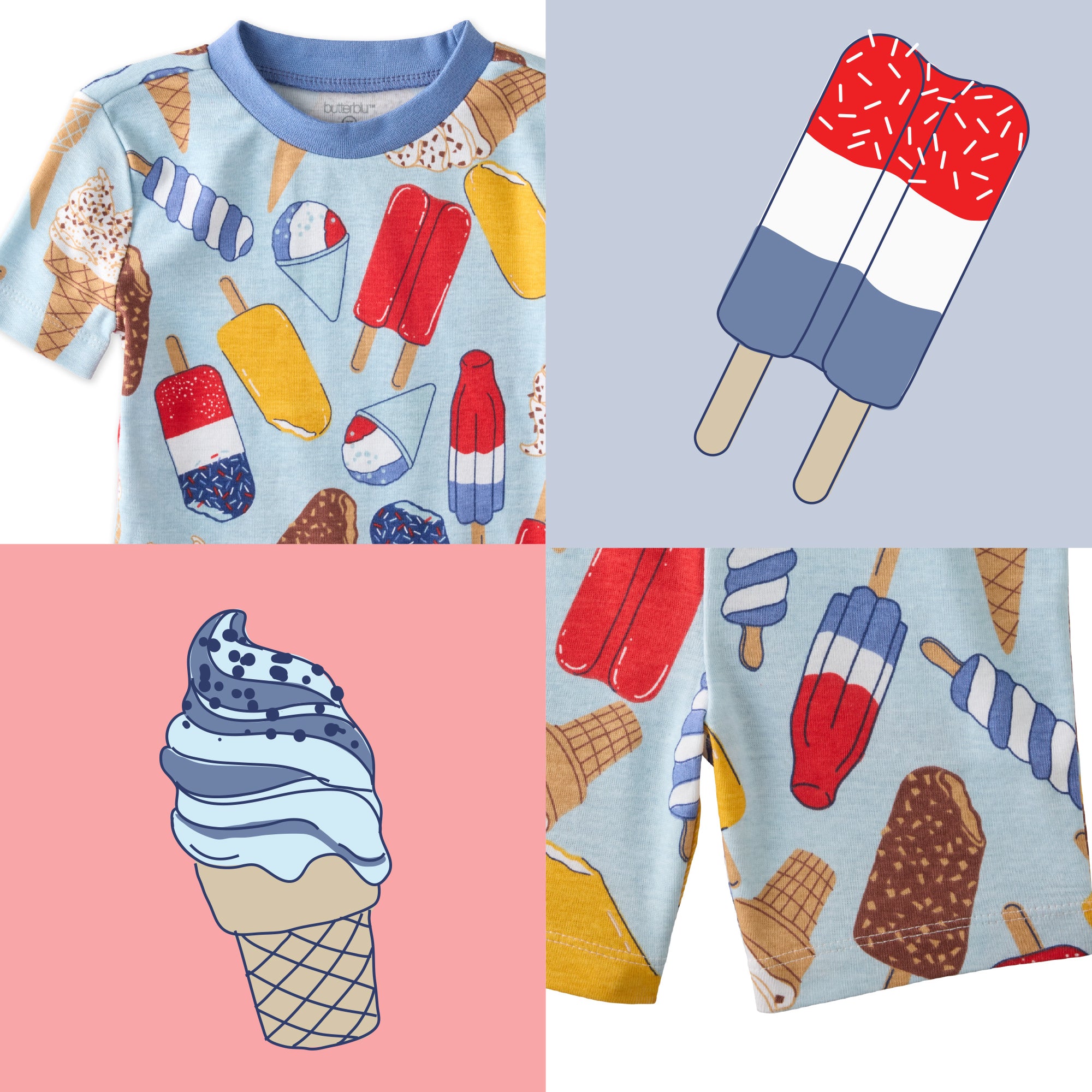 Chill Out top and bottom pattern collage
