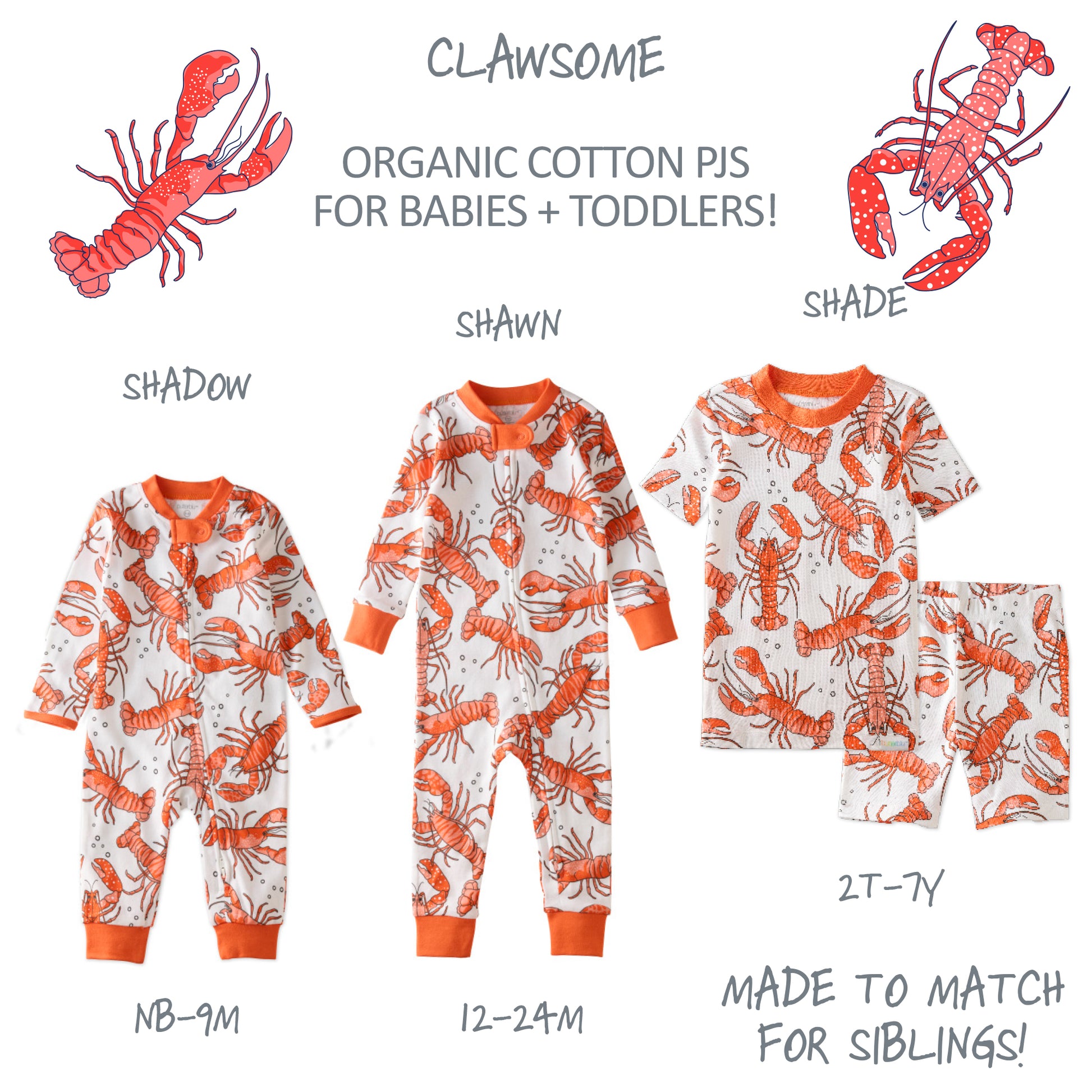 Made to Match pajama set in Clawsome on a white wallpaper
