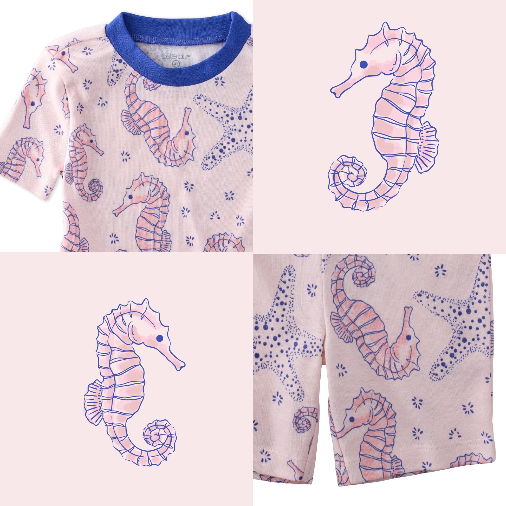 Horse-Sea top and bottom pattern collage
