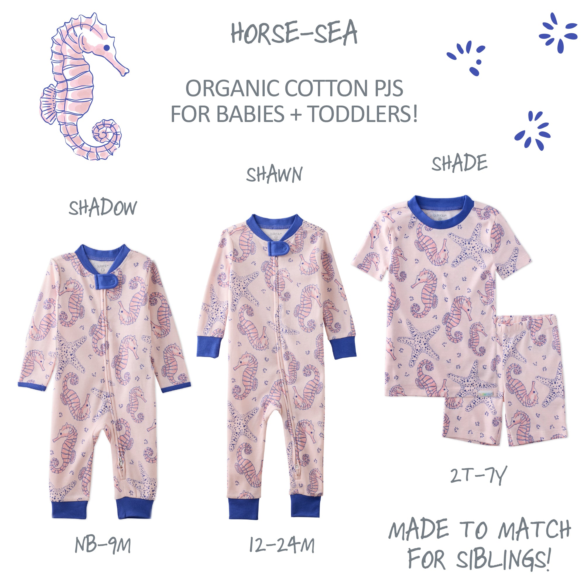 Made to Match pajama set in Horse-Sea on a white wallpaper