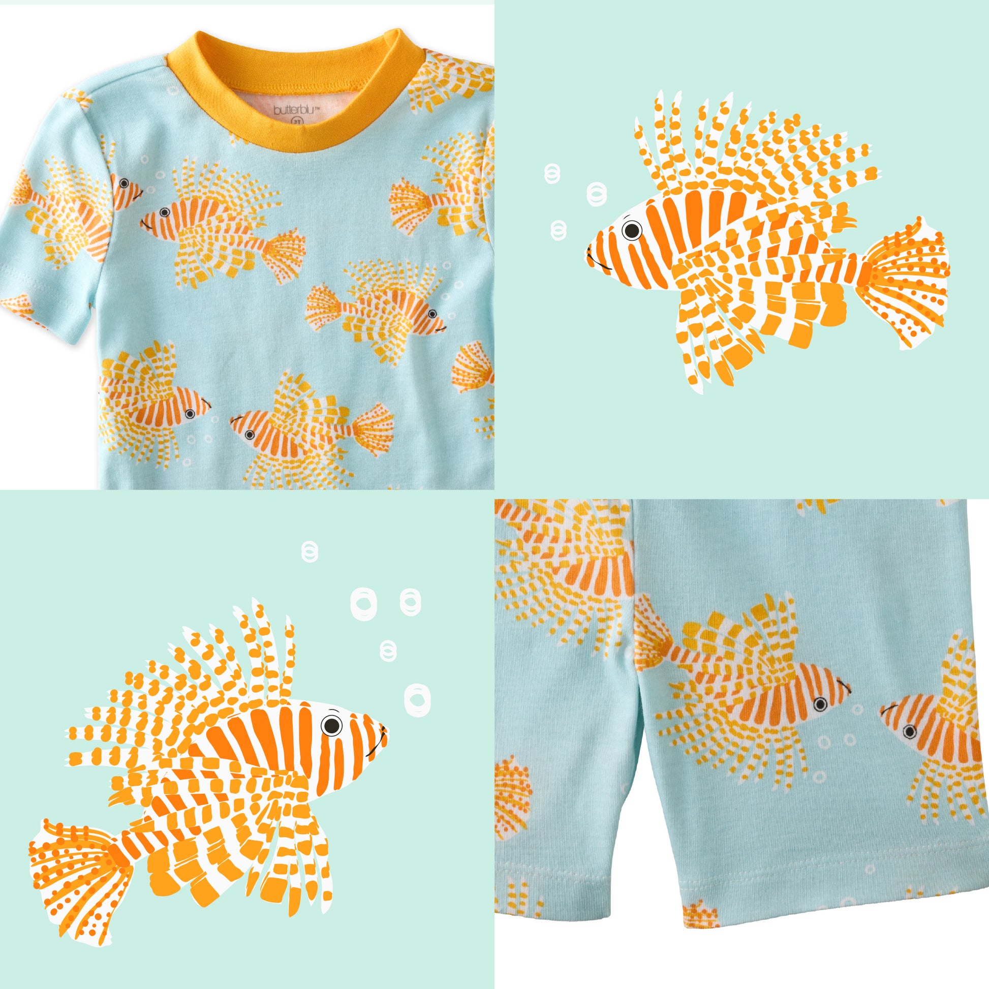 Lion of the Sean top and bottom pattern collage
