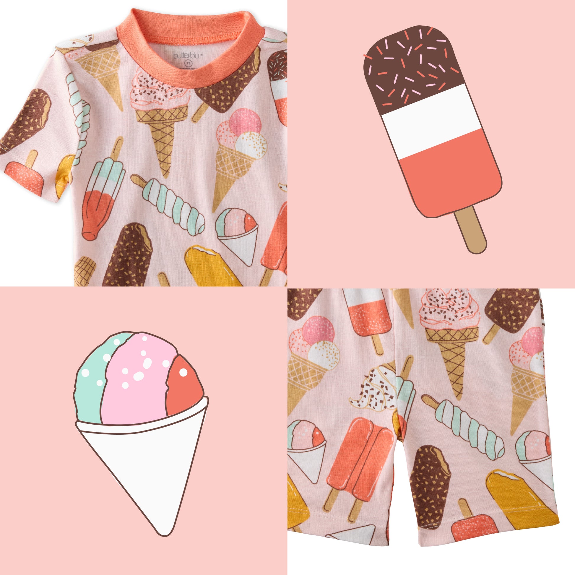The Scoop top and bottom pattern collage
