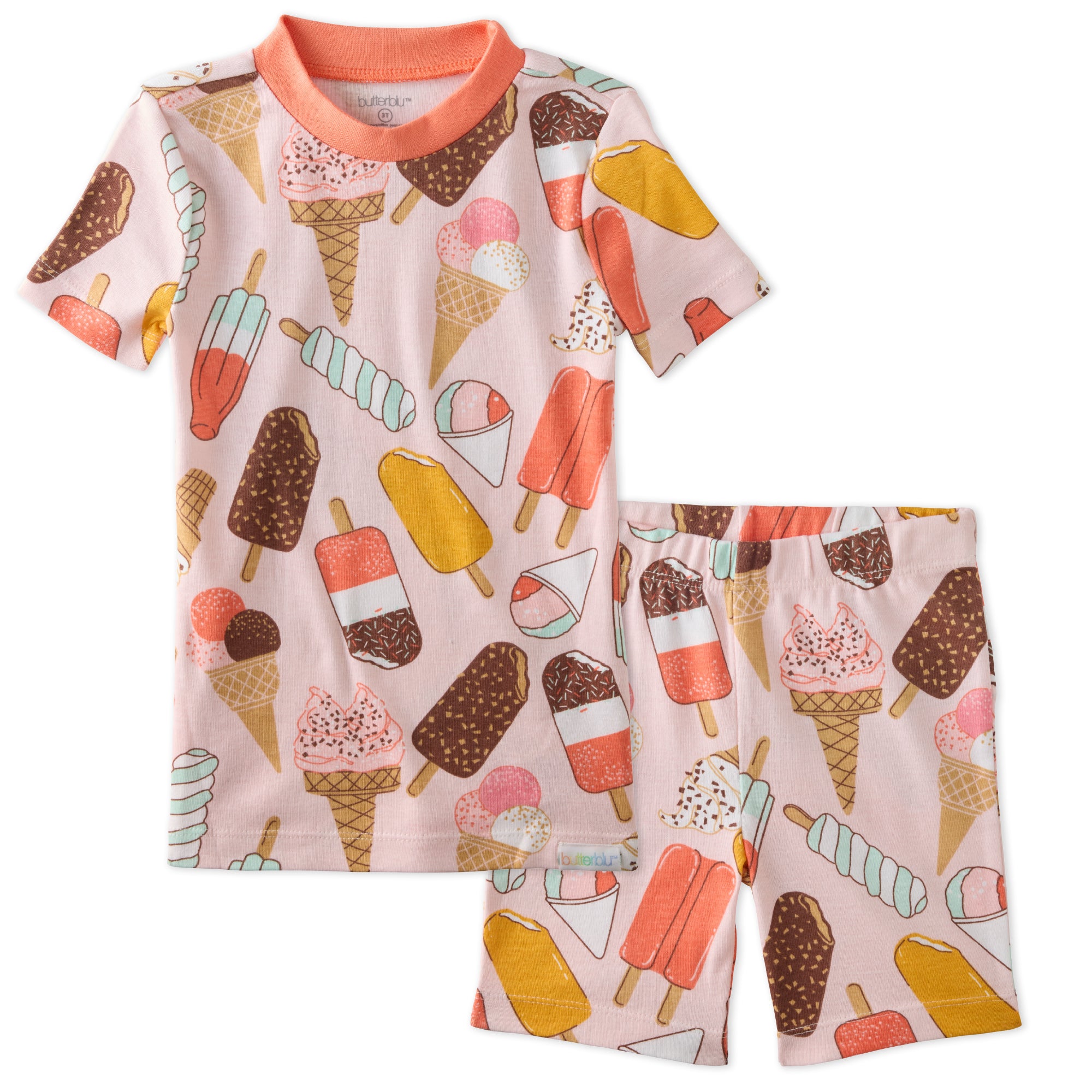 SHADE  two piece short pajama set in The Scoop on a white background
