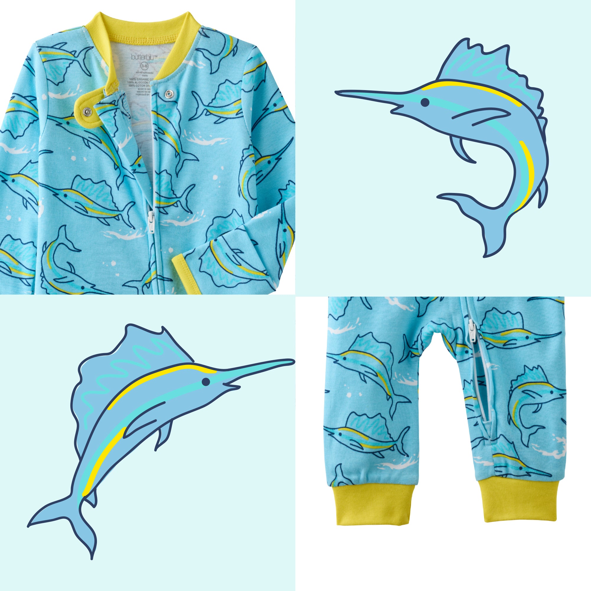 Big Catch top and bottom pattern collage
