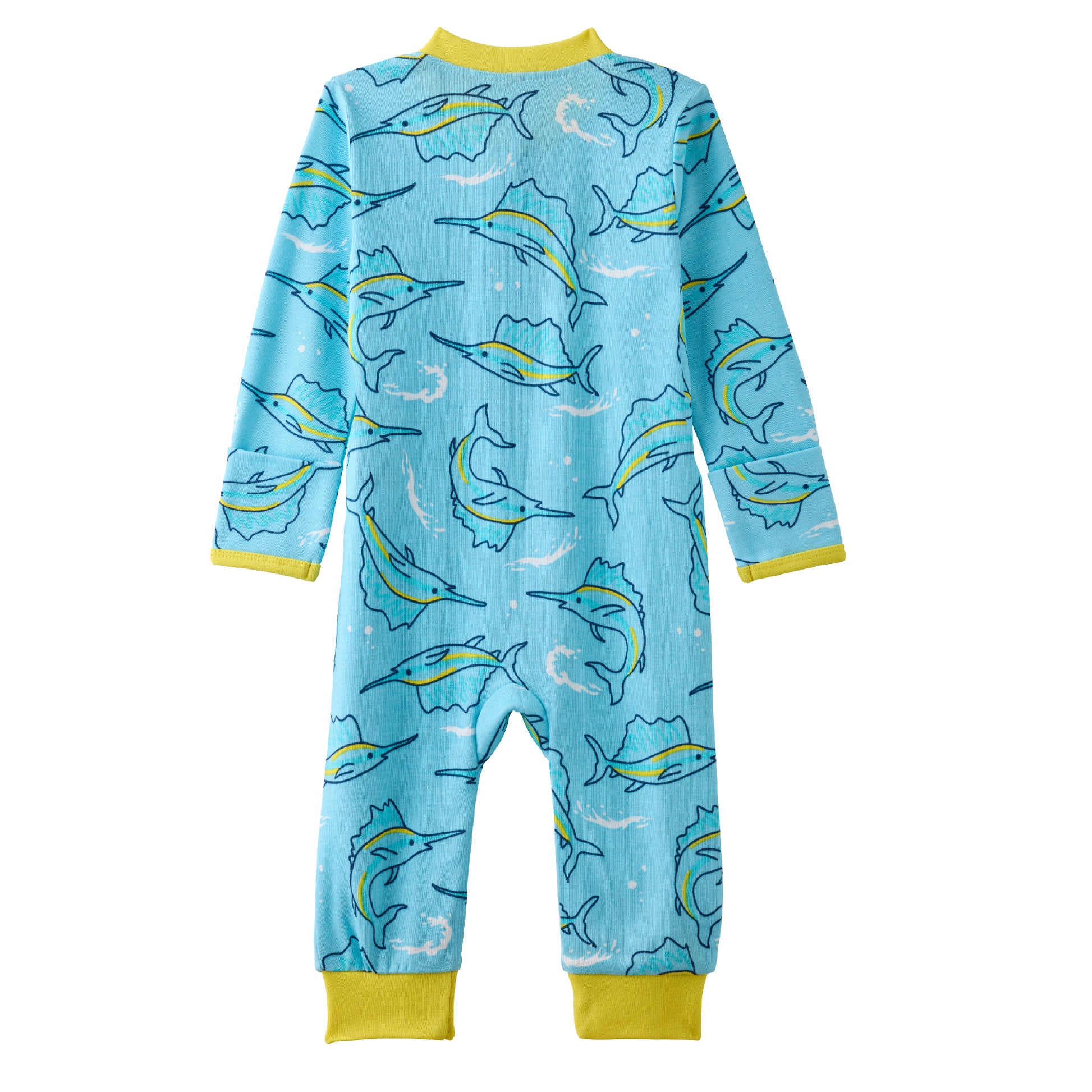 SHADOW onesie pajamas in Big Catch on a white background
