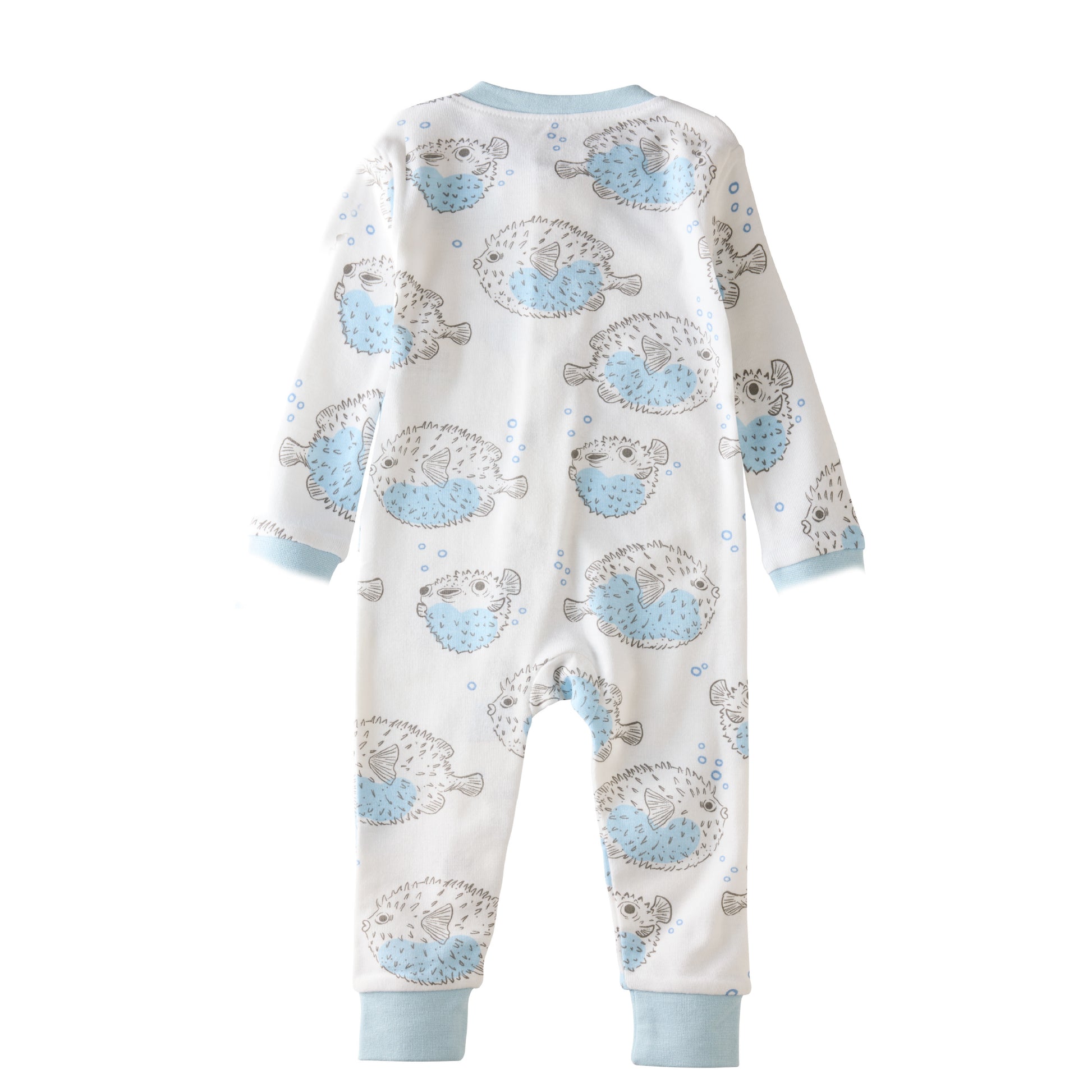 SHADOW onesie pajamas in Blowing Bubbles on a white background
