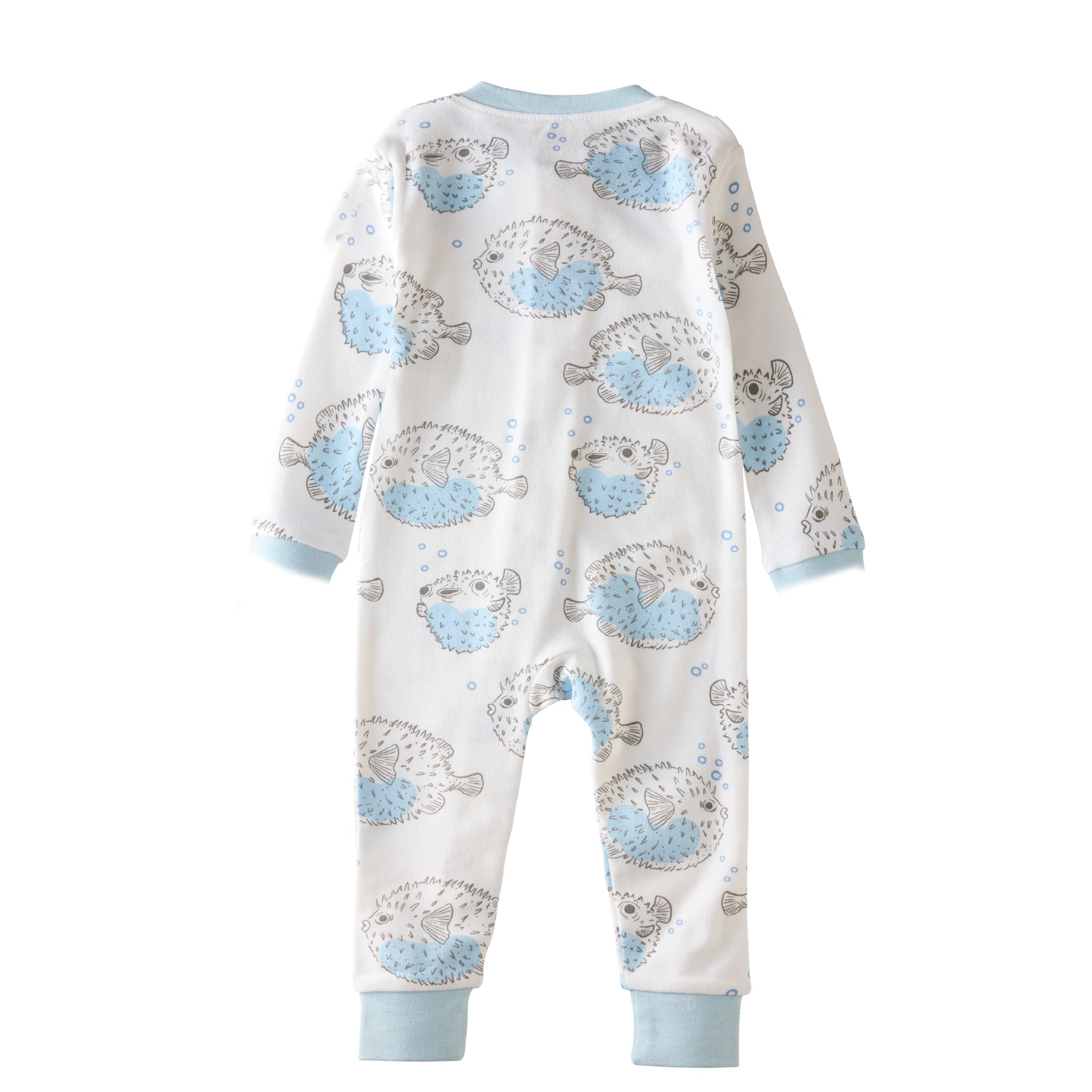 SHADOW onesie pajamas in Blowing Bubbles on a white background
