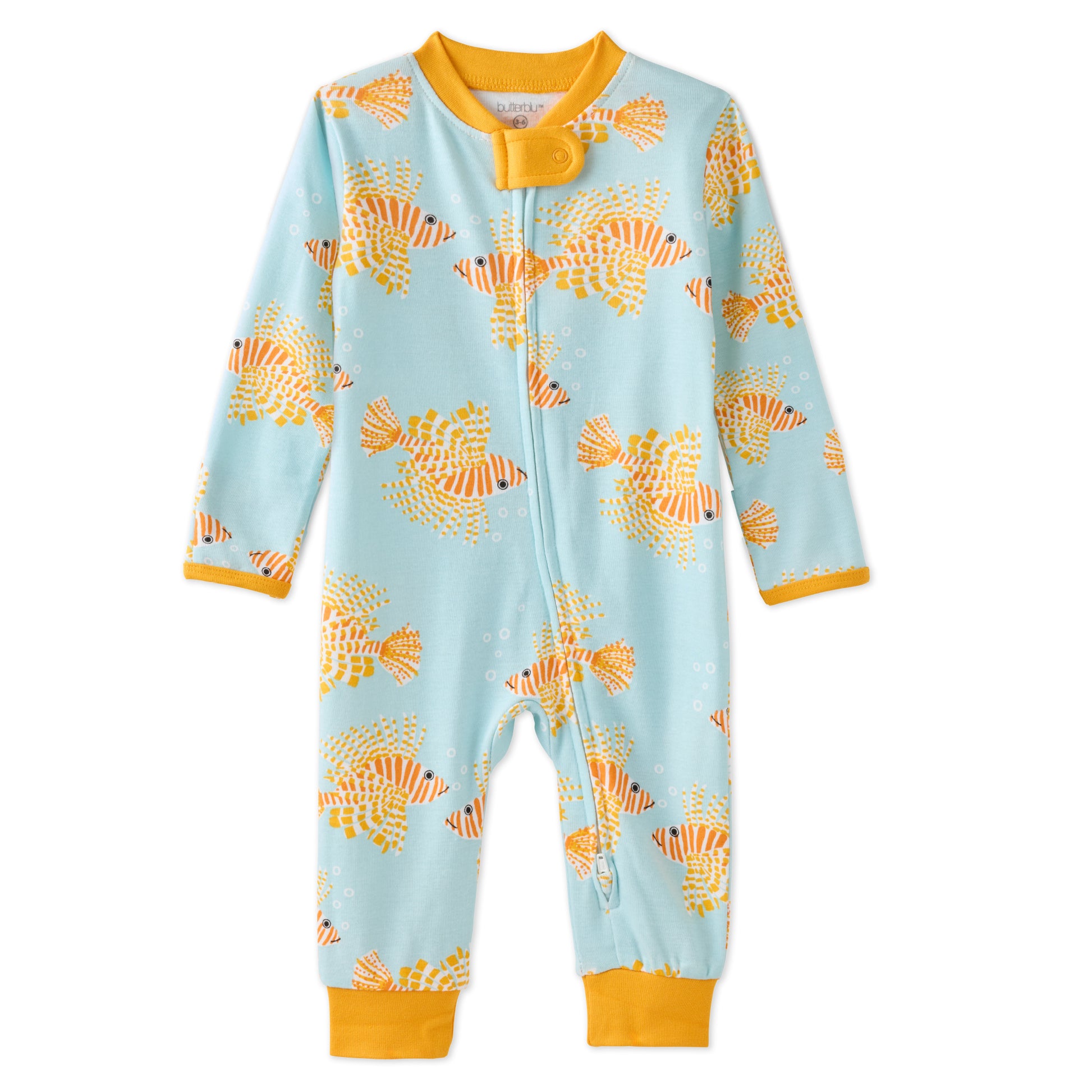 SHADOW onesie pajamas in Lion of the Sea on a white background
