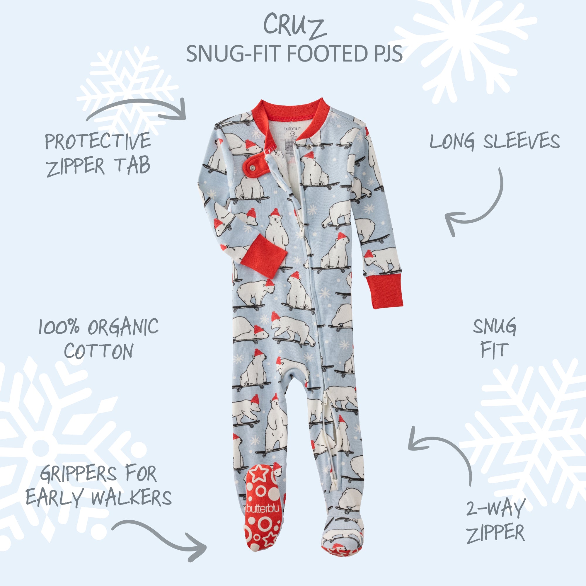 CRUZ Snug Fit Footed Sleeper