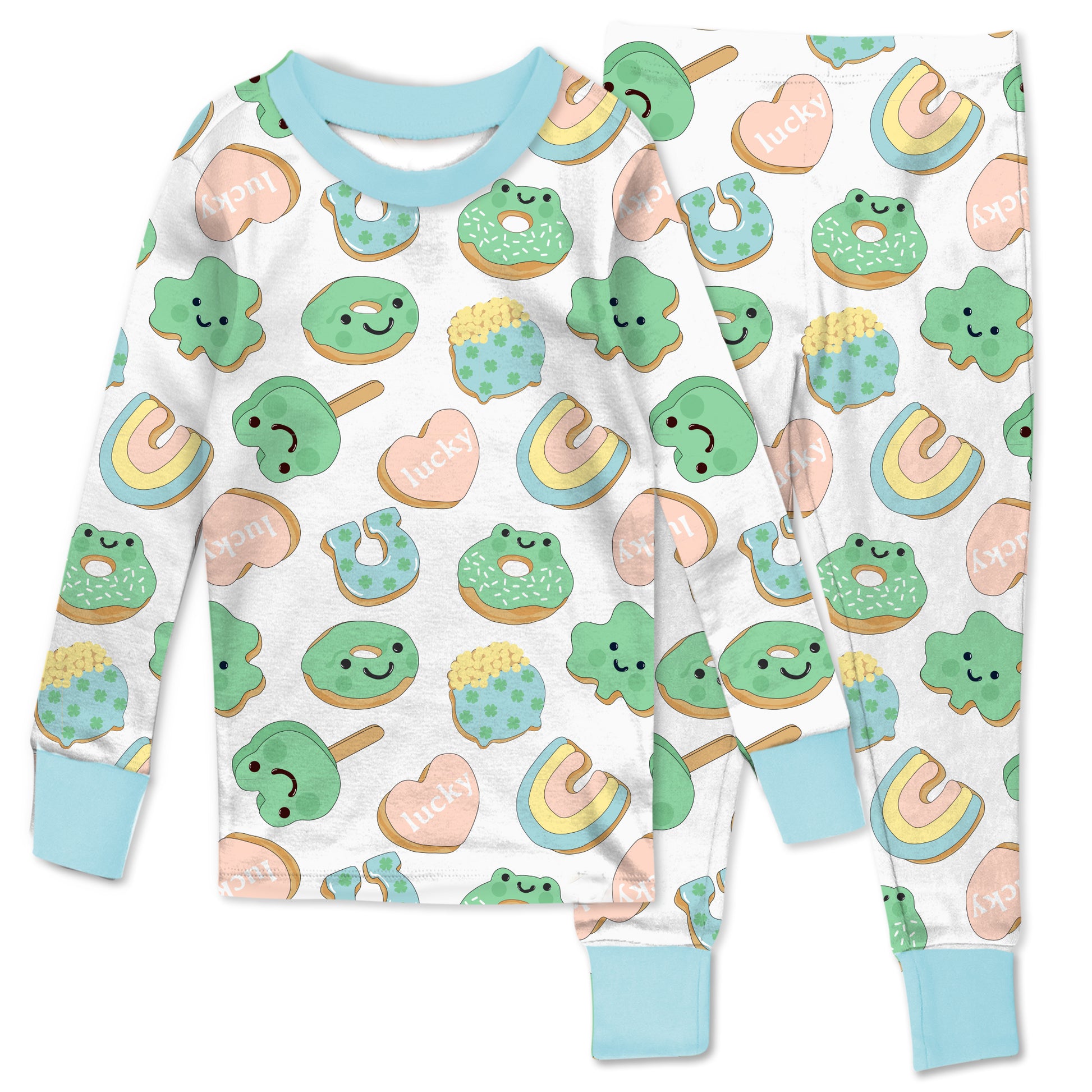 Butterblu Zen 2-piece toddler girls pajamas in Feelin Lucky — GOTS-certified organic cotton two-piece PJ set