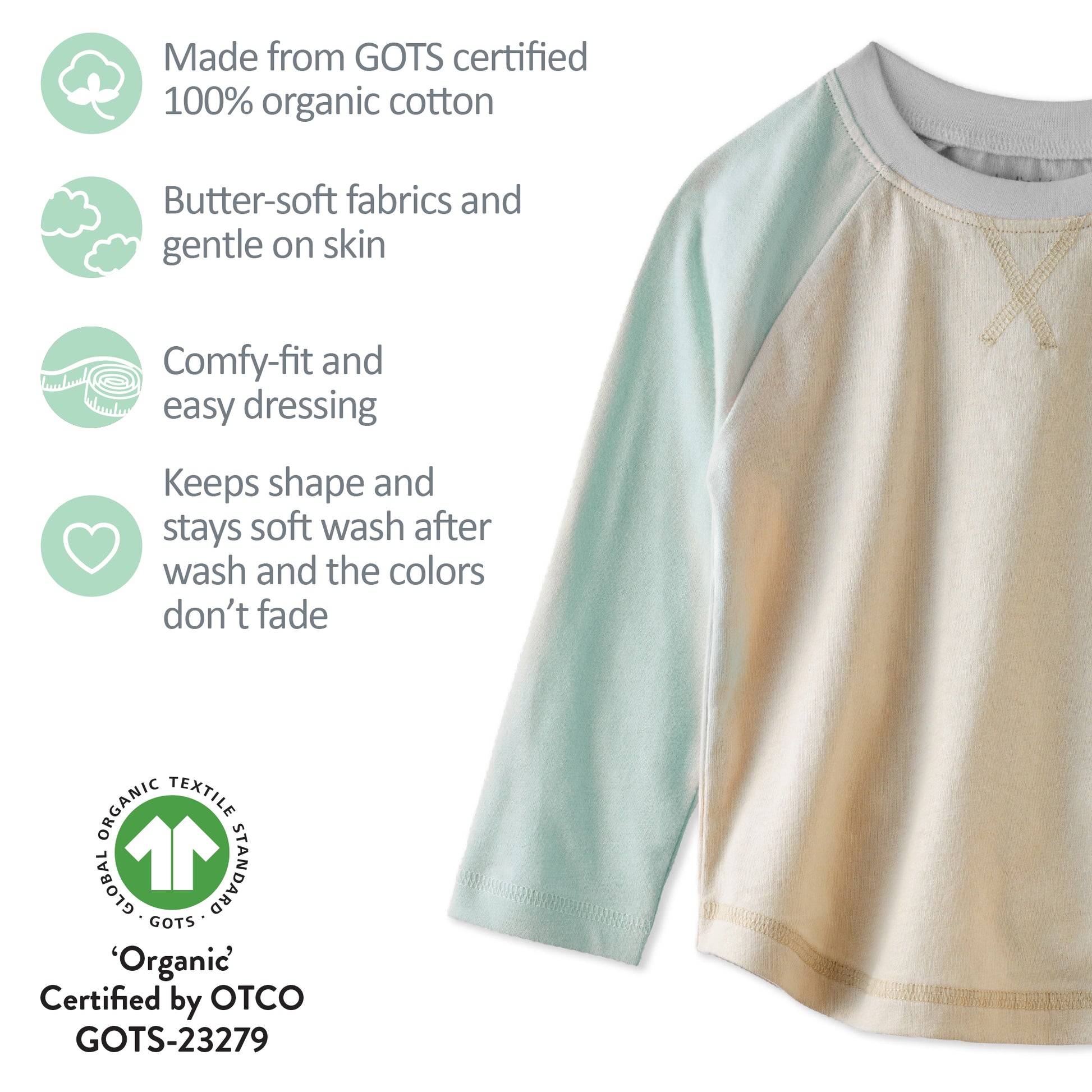 GOTS certification badges for rookie tee cotton and make 