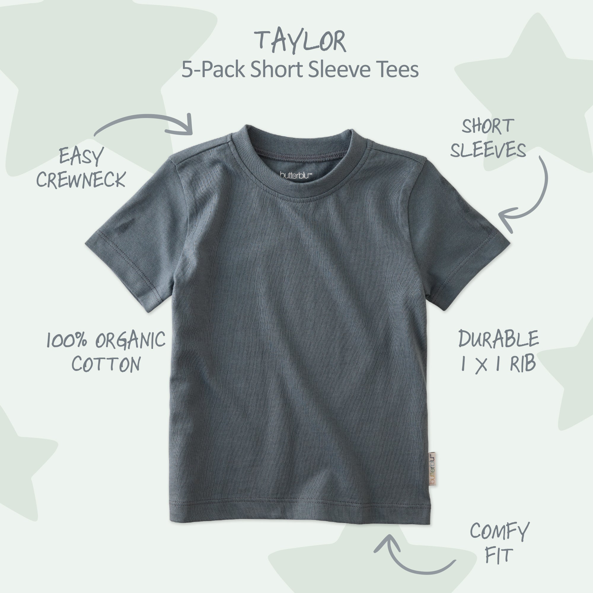 TAYLOR 5-Pack Toddler Short Sleeve T-Shirts