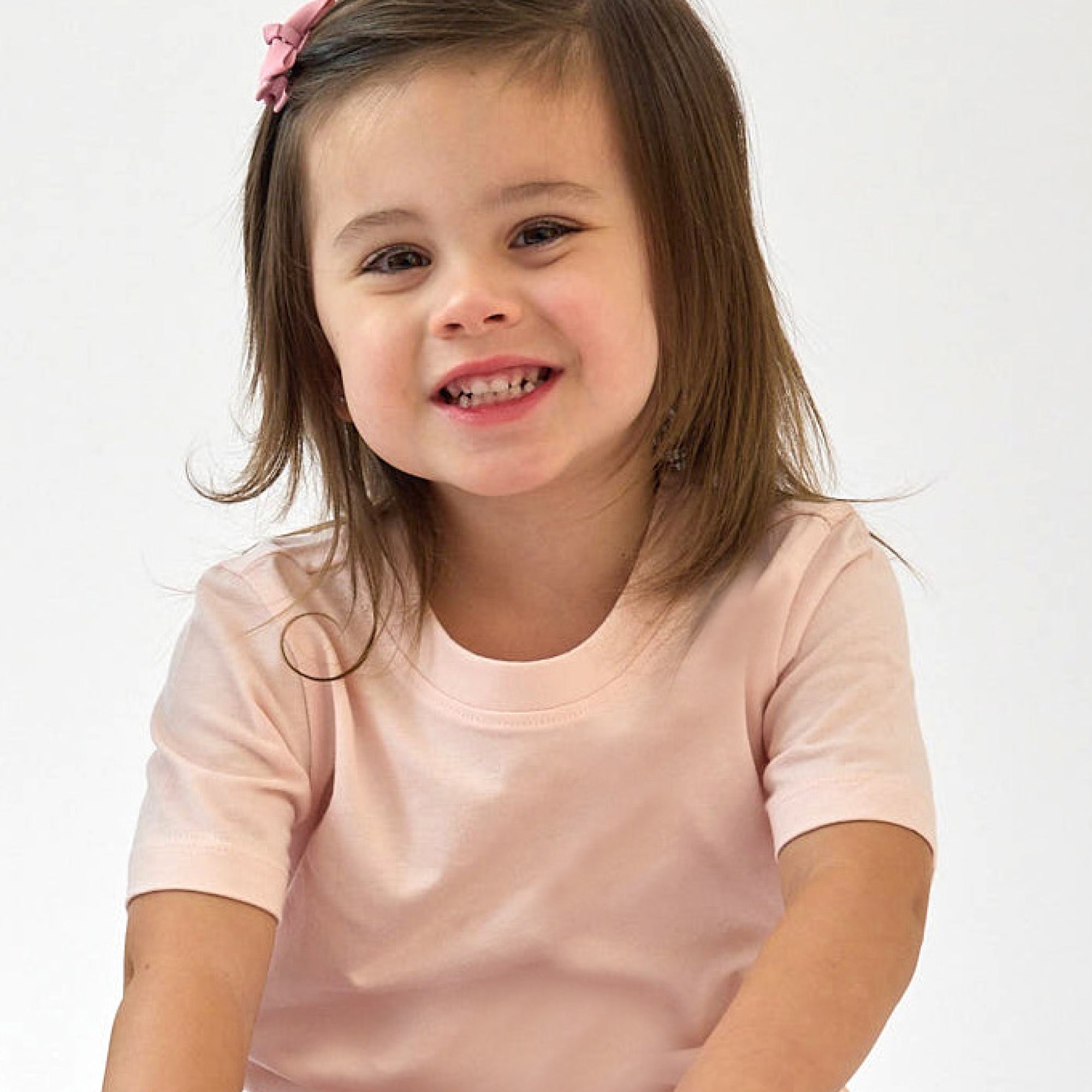 Butterblu Taylor toddler short sleeve t-shirts in Pink Sunrise — GOTS-certified organic cotton toddler tees