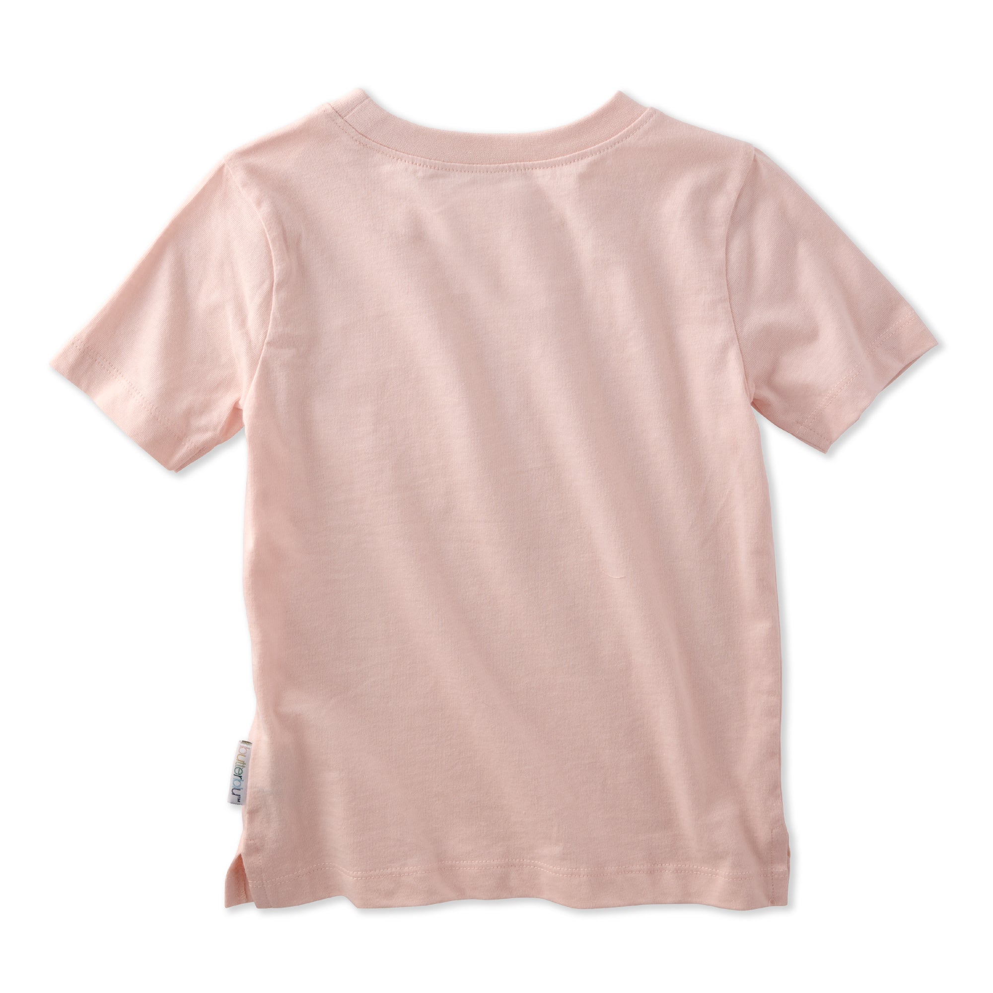 Butterblu Taylor toddler short sleeve t-shirts in Pink Sunrise — GOTS-certified organic cotton toddler tees