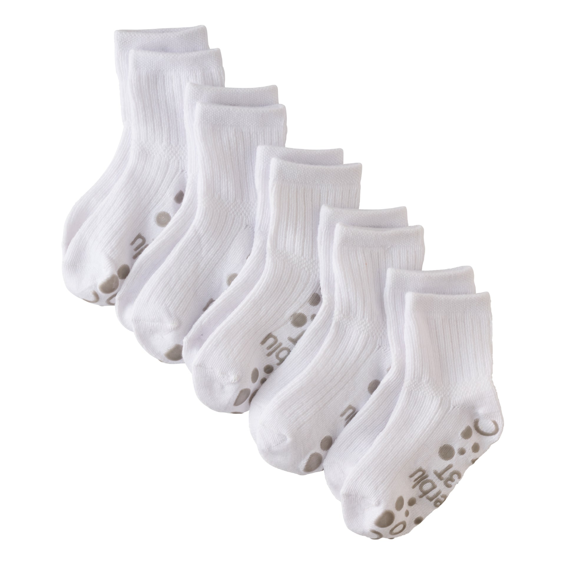 Layout of Zuri Sock 5 pack in White on a white background