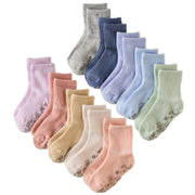 Layout of Zuri Sock 10 pack in Sorbet Frost Rainbow on a white background