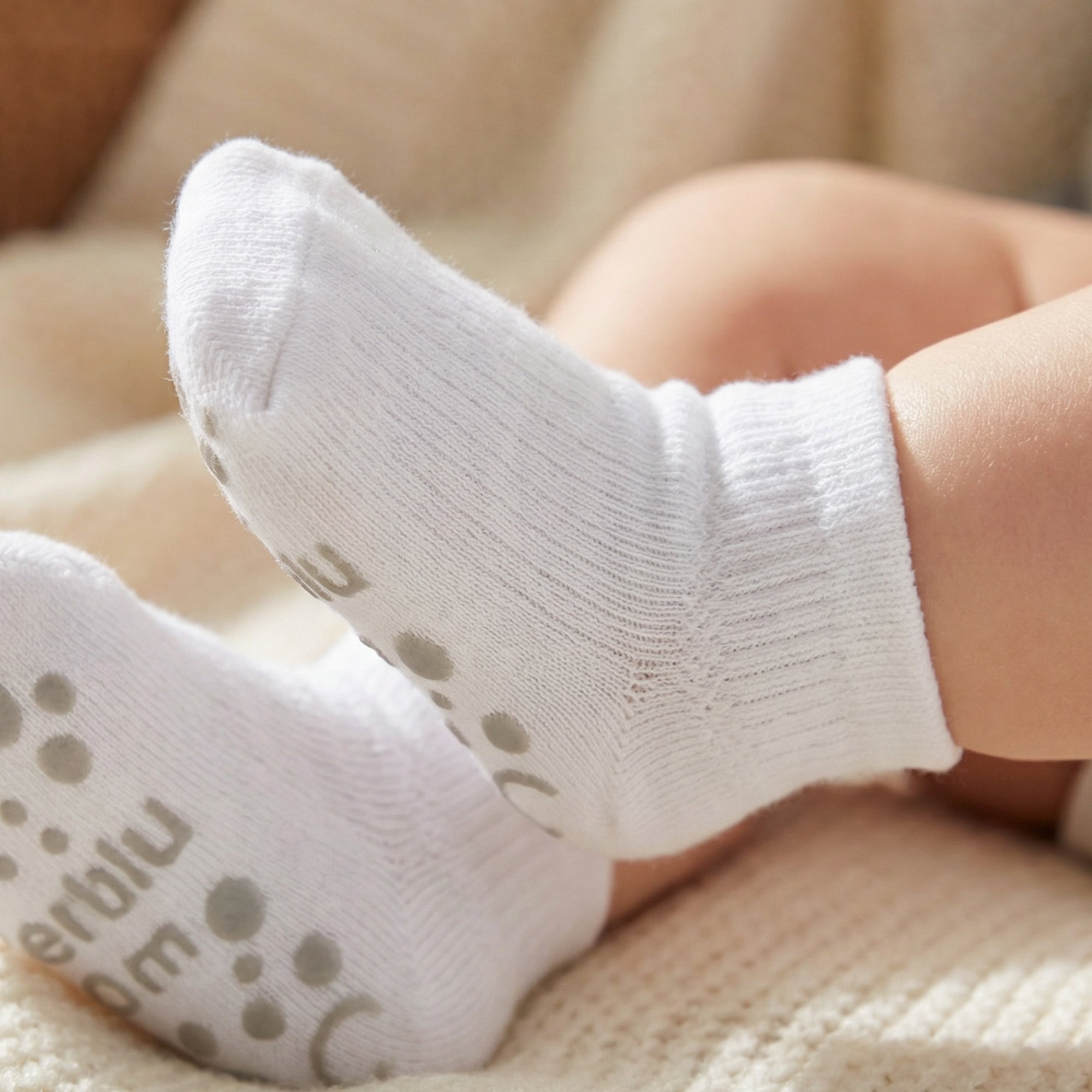 Zuri sock modeled on baby feet