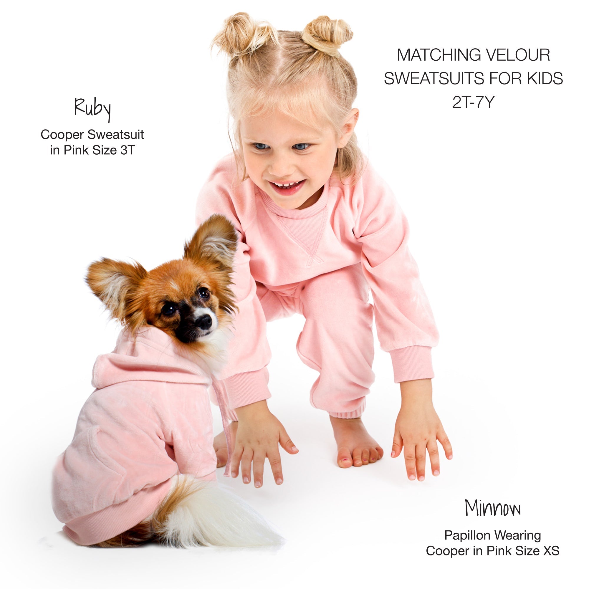 Pet Passion Cooper II cozy velour dog hoodie in Pink — soft organic cotton velour sweatshirt for small to large dogs